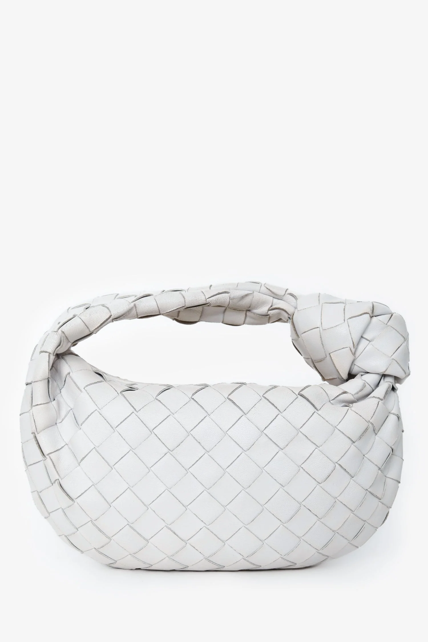 Bottega Veneta White Intrecciato Leather Mini Jodie Bag - Image 2