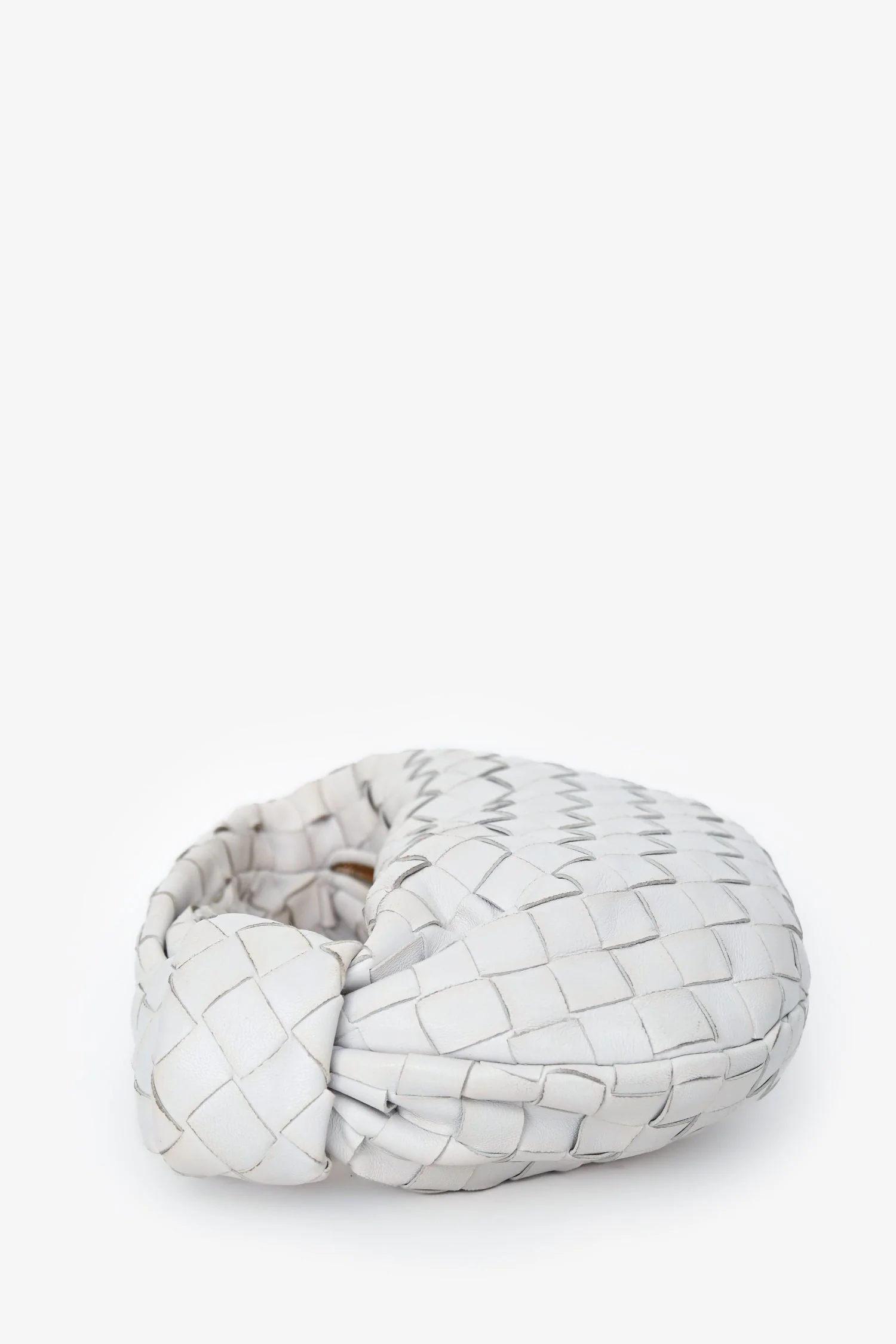 Bottega Veneta White Intrecciato Leather Mini Jodie Bag - Image 3