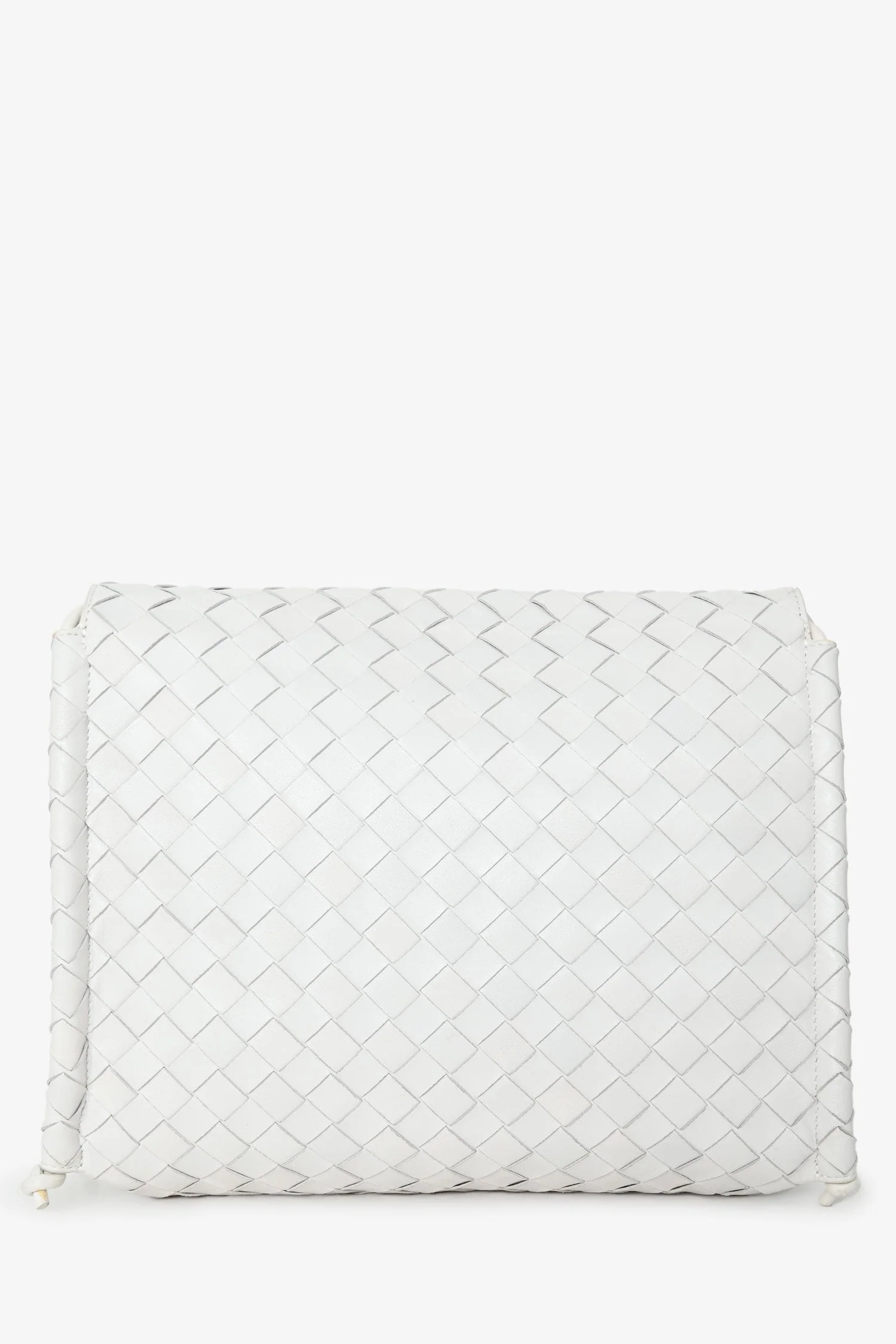 Bottega Veneta White Leather Intrecciato Crossbody - Image 2
