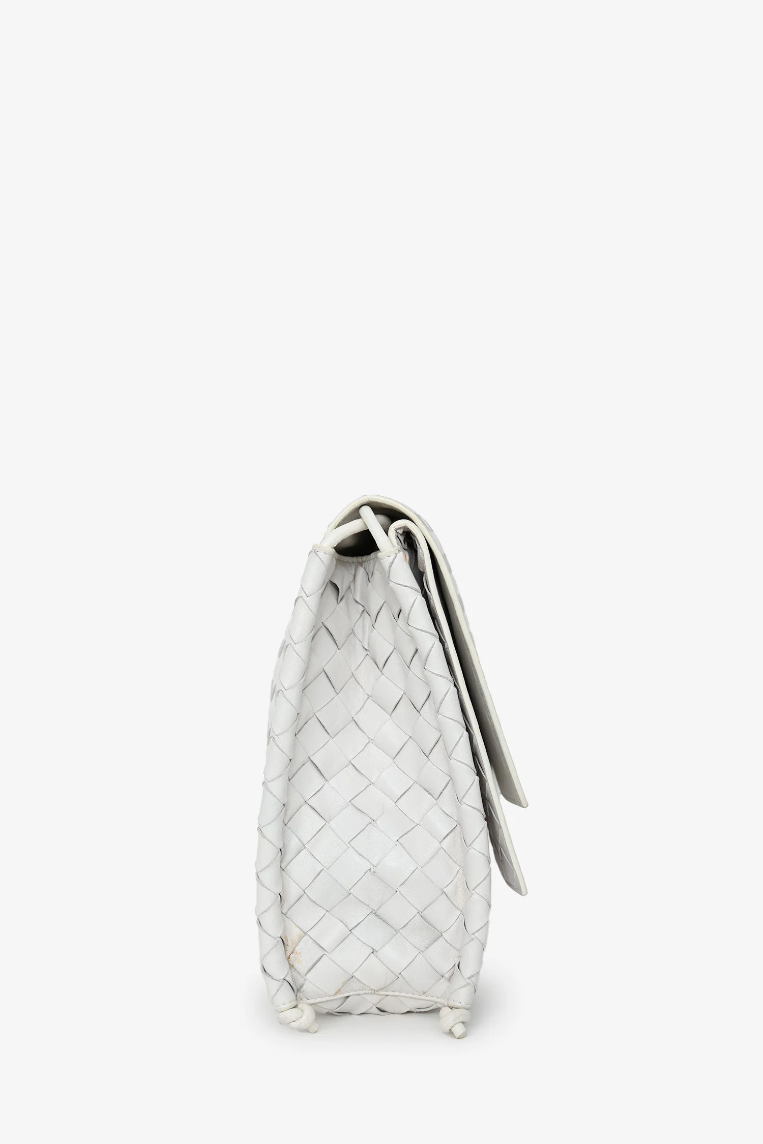 Bottega Veneta White Leather Intrecciato Crossbody - Image 3