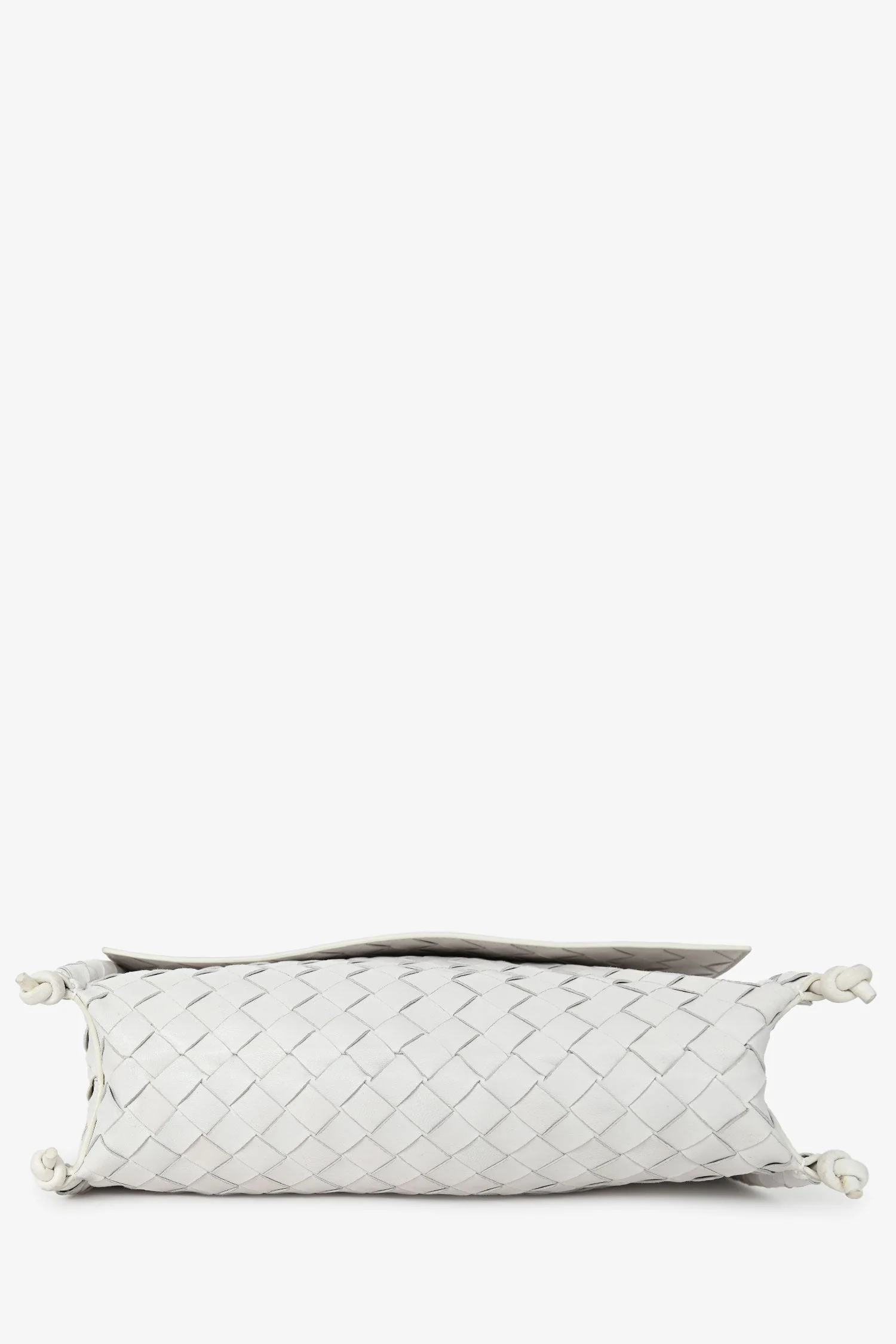 Bottega Veneta White Leather Intrecciato Crossbody - Image 5