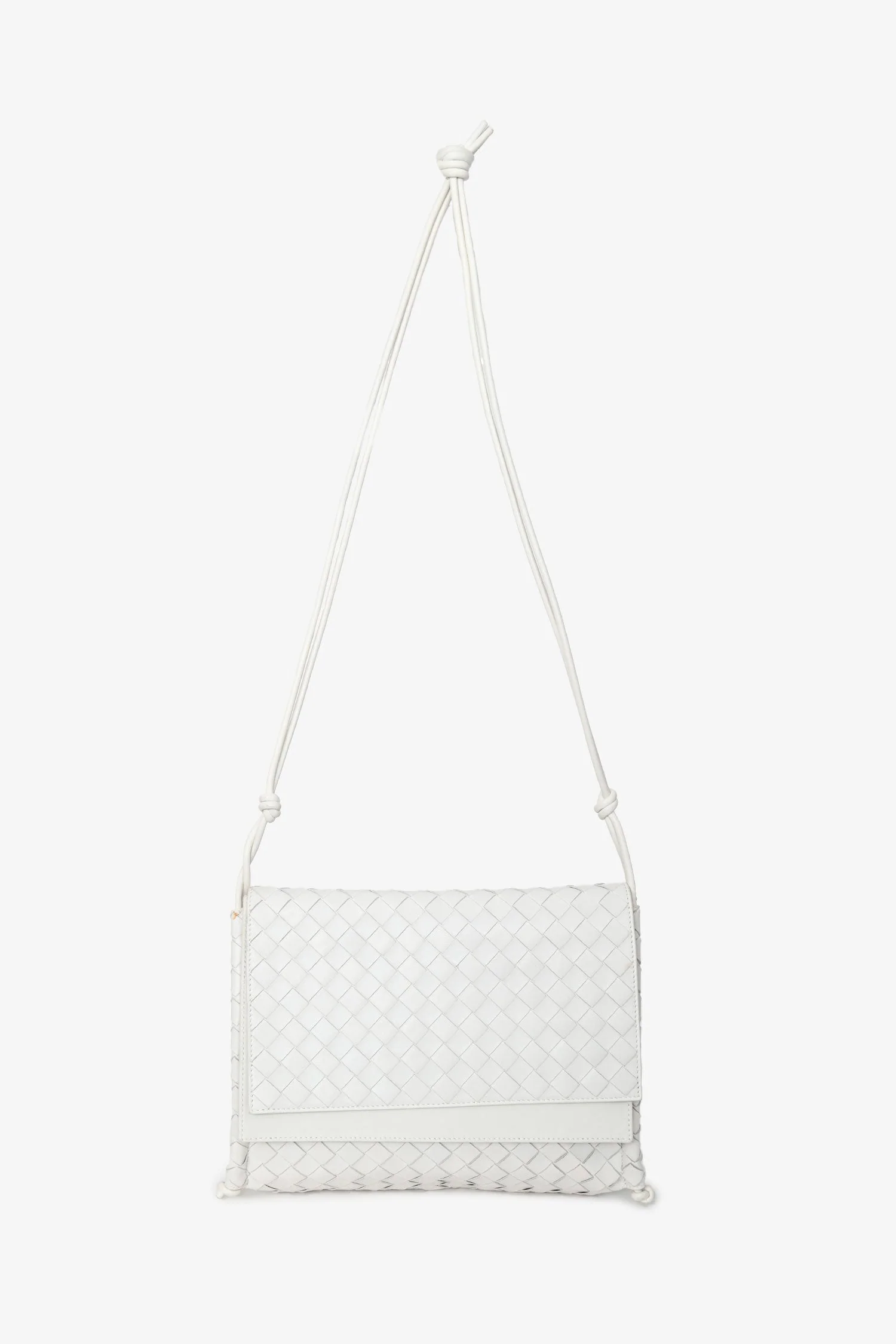 Bottega Veneta White Leather Intrecciato Crossbody - Image 7