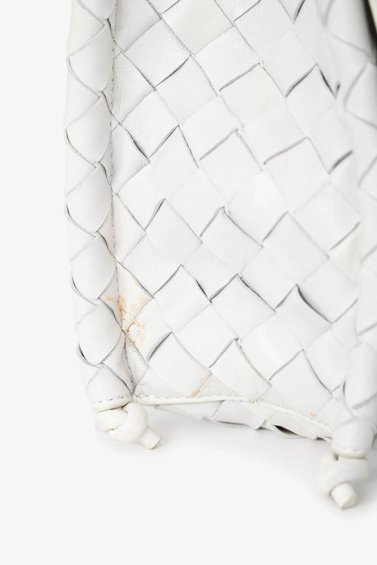 Bottega Veneta White Leather Intrecciato Crossbody - Image 9