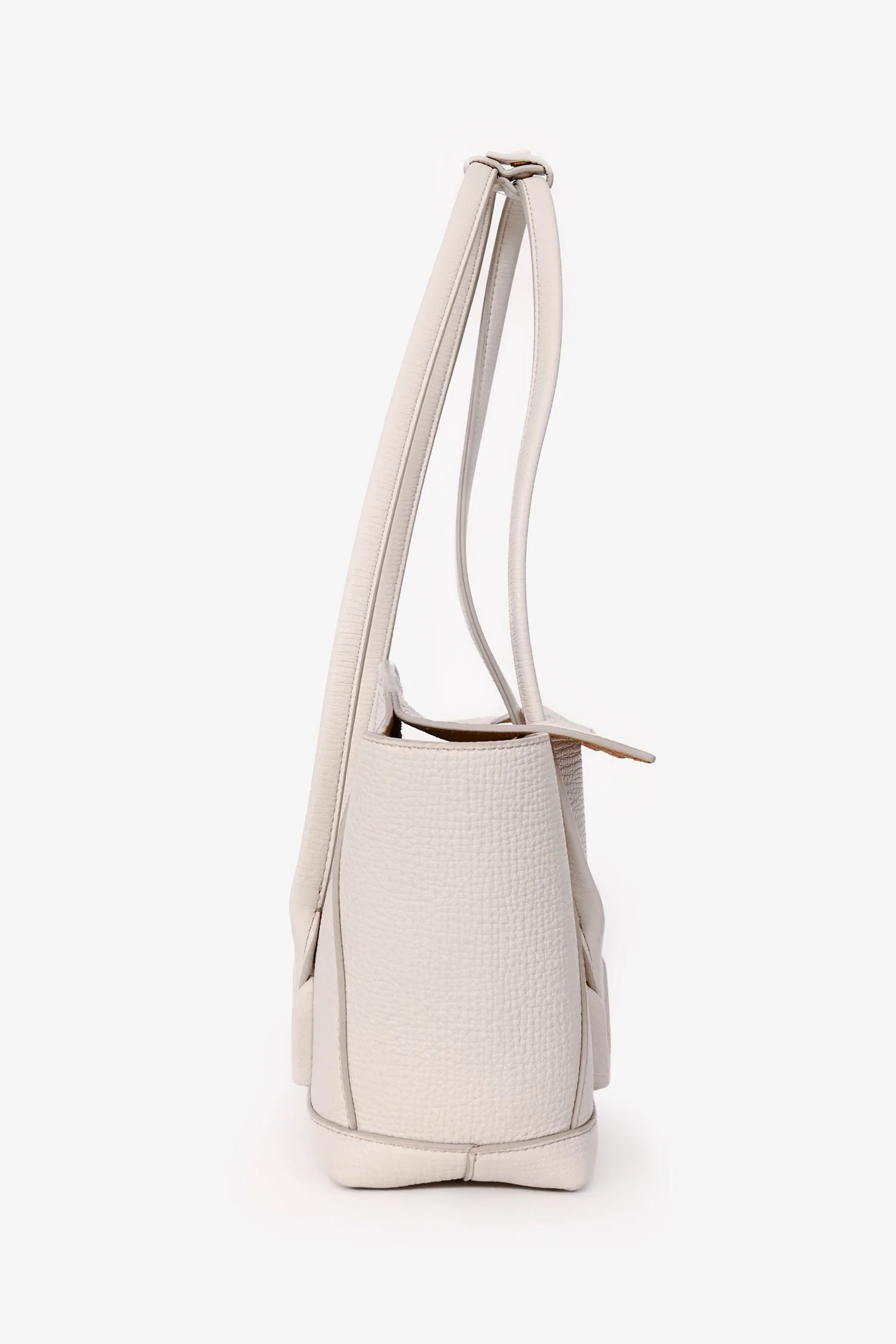 Bottega Veneta White Leather Mini Acro Top Handle - Image 3