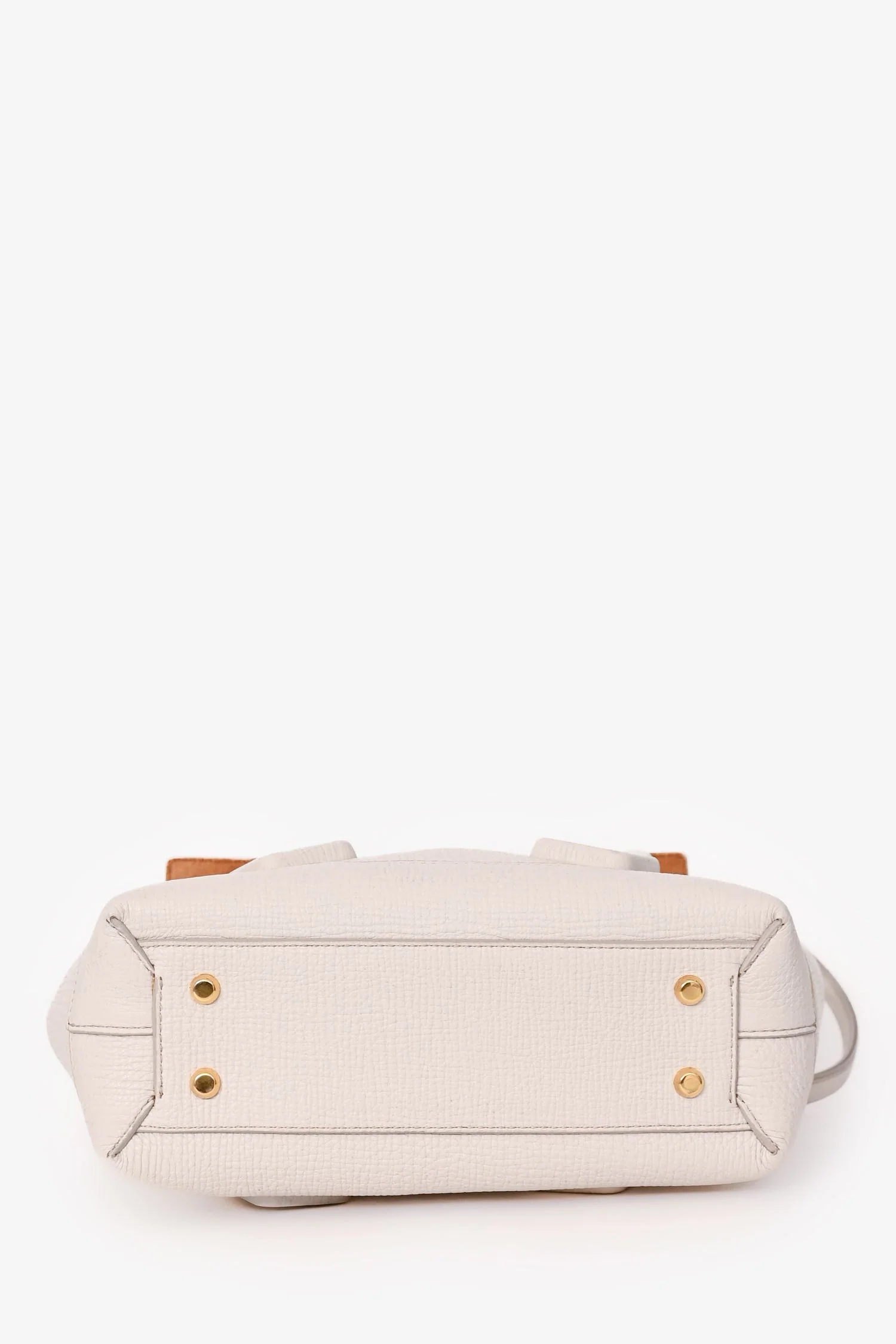 Bottega Veneta White Leather Mini Acro Top Handle - Image 5