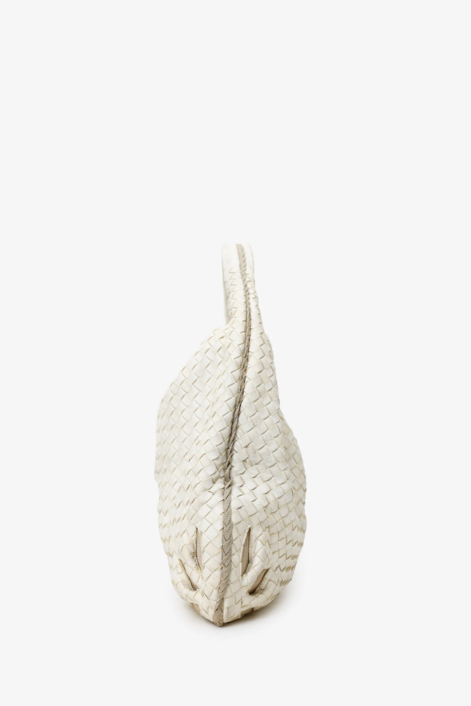 Bottega Veneta White Nappa Intrecciato Flower Large Hobo - Image 3