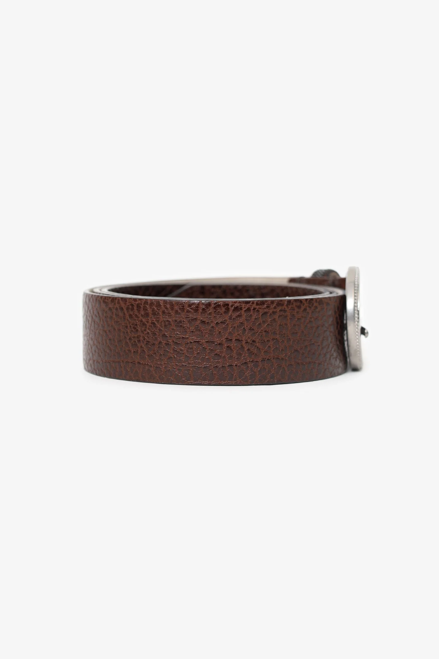 Brunello Cucinelli Brown Leather Beaded Belt Size XS - Image 4