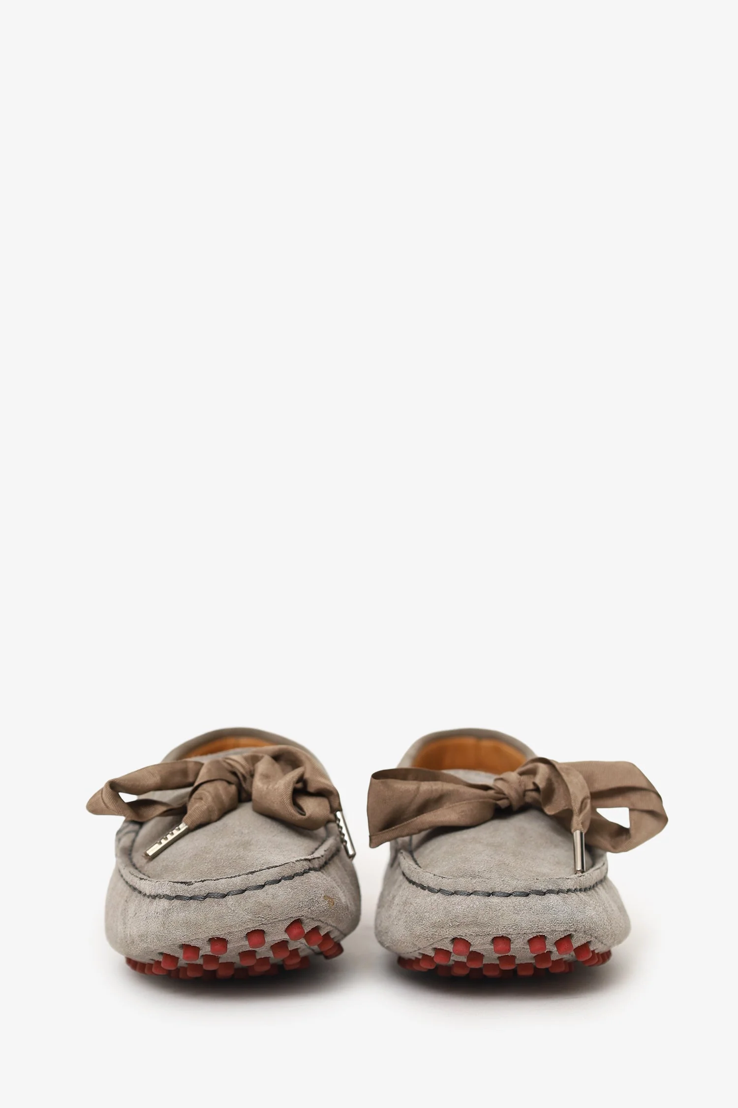 Brunello Cucinelli Brown Suede Ribbon Detail Drivers Estimated Size 37 - Image 3