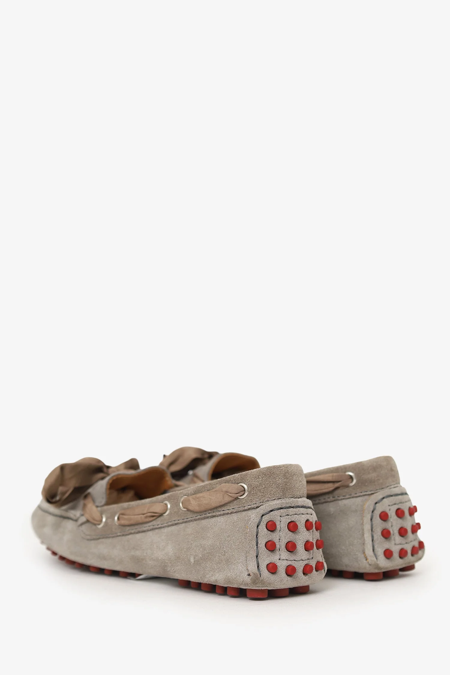Brunello Cucinelli Brown Suede Ribbon Detail Drivers Estimated Size 37 - Image 4