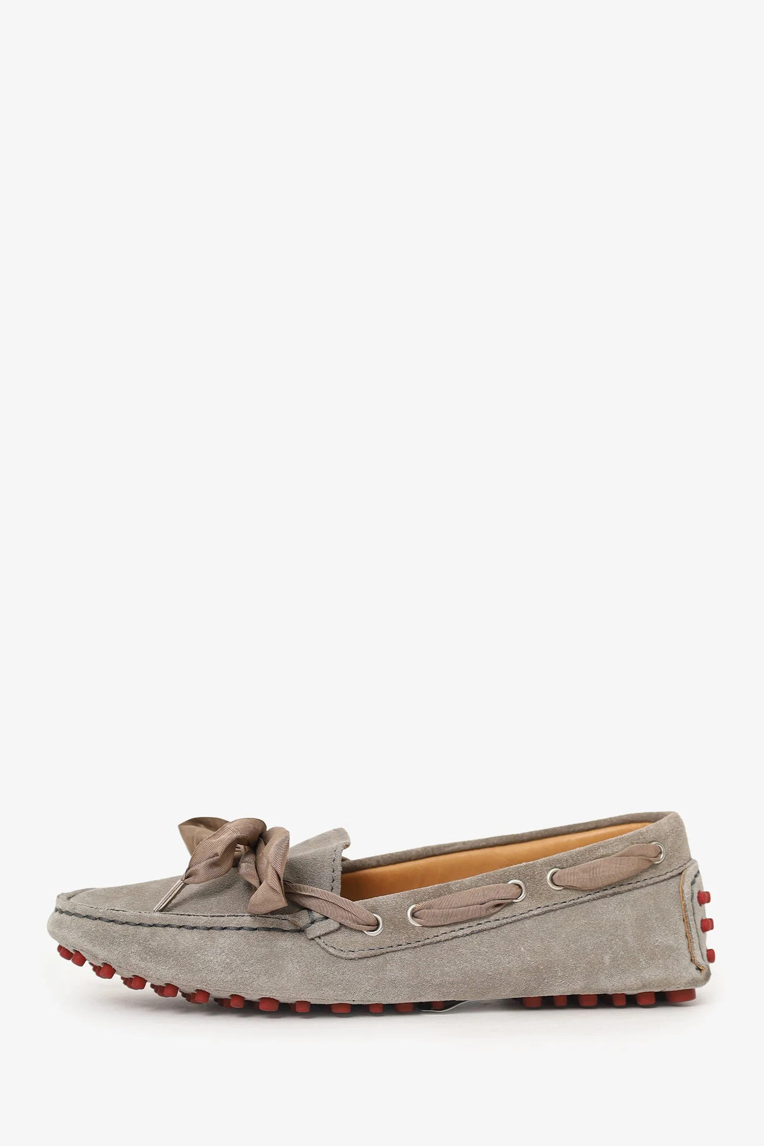 Brunello Cucinelli Brown Suede Ribbon Detail Drivers Estimated Size 37 - Image 5