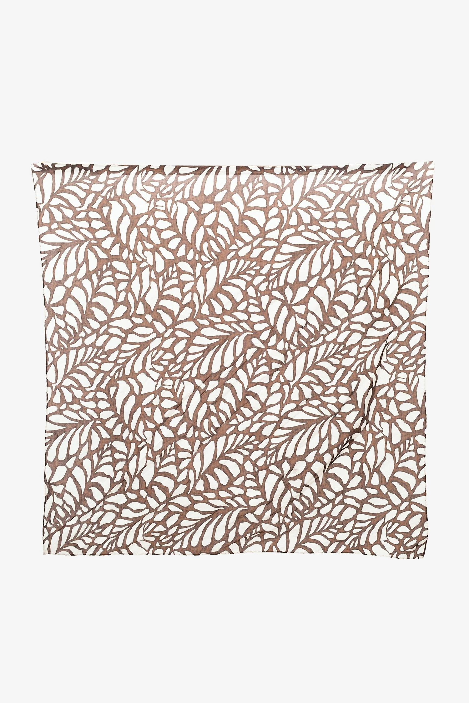 Brunello Cucinelli Brown/White Cotton/Silk Patterned Scarf