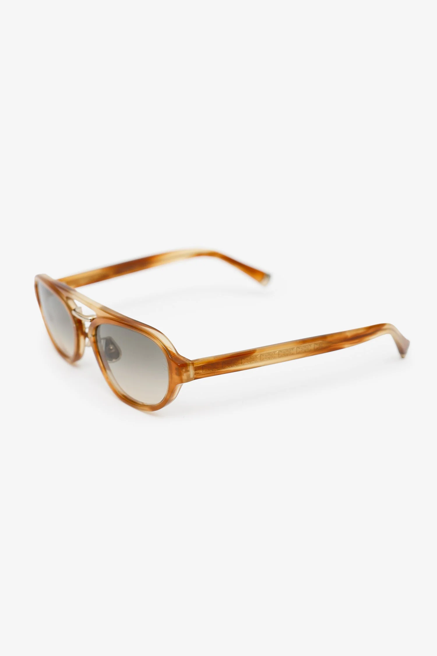 Brunello Cucinelli Tortoiseshell Frame Intarsia Rays Acetate Sunglasses - Image 2
