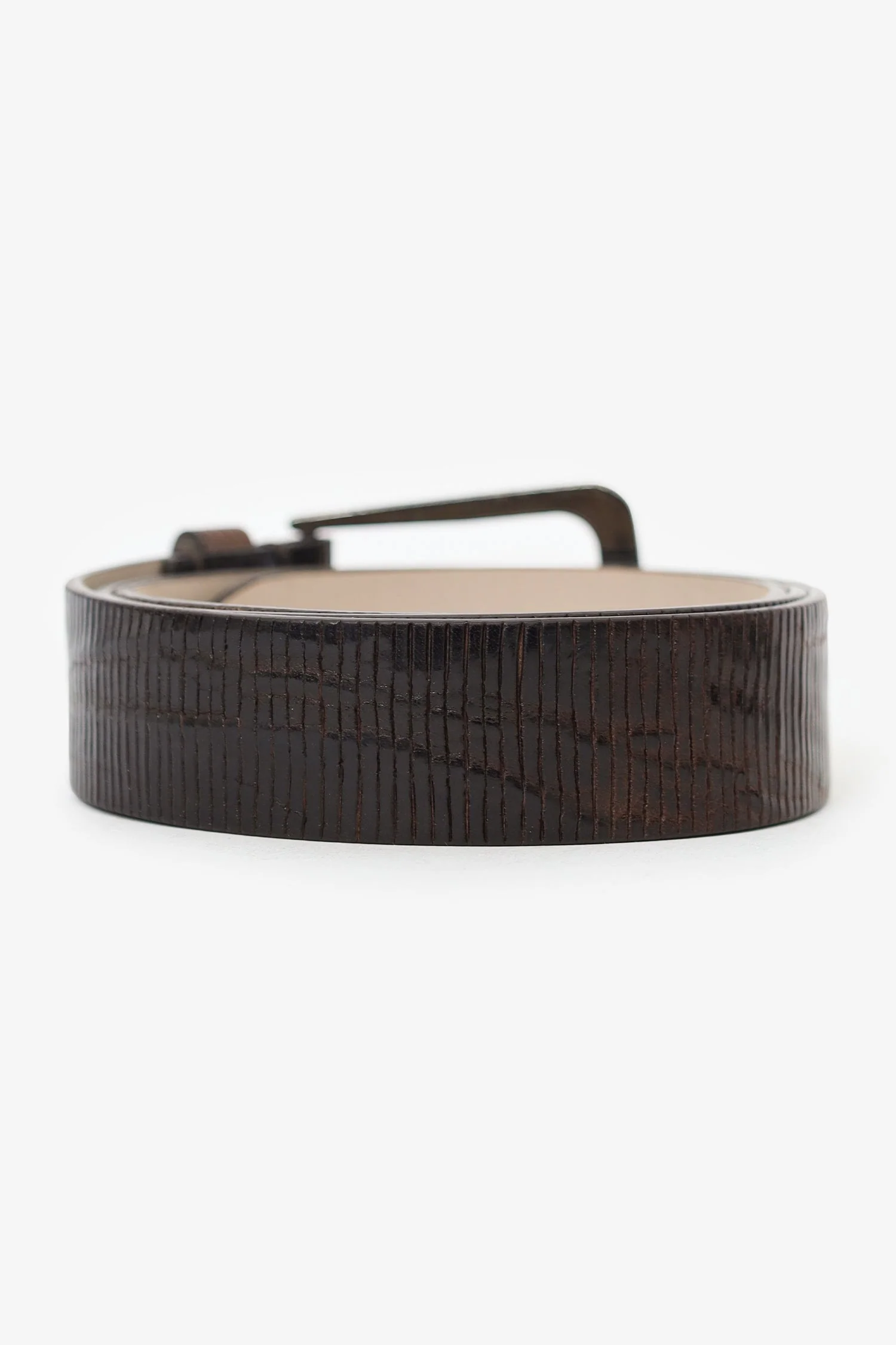 Brunello Cucinelli Woven Leather Belt With Brass Buckle Size S - Image 3