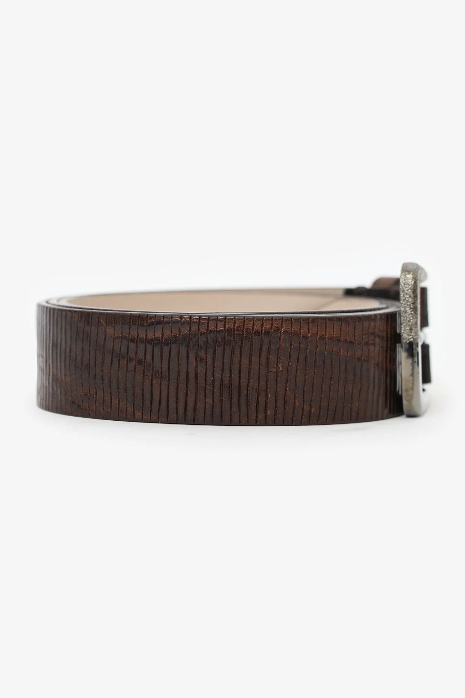 Brunello Cucinelli Woven Leather Belt With Brass Buckle Size S - Image 4