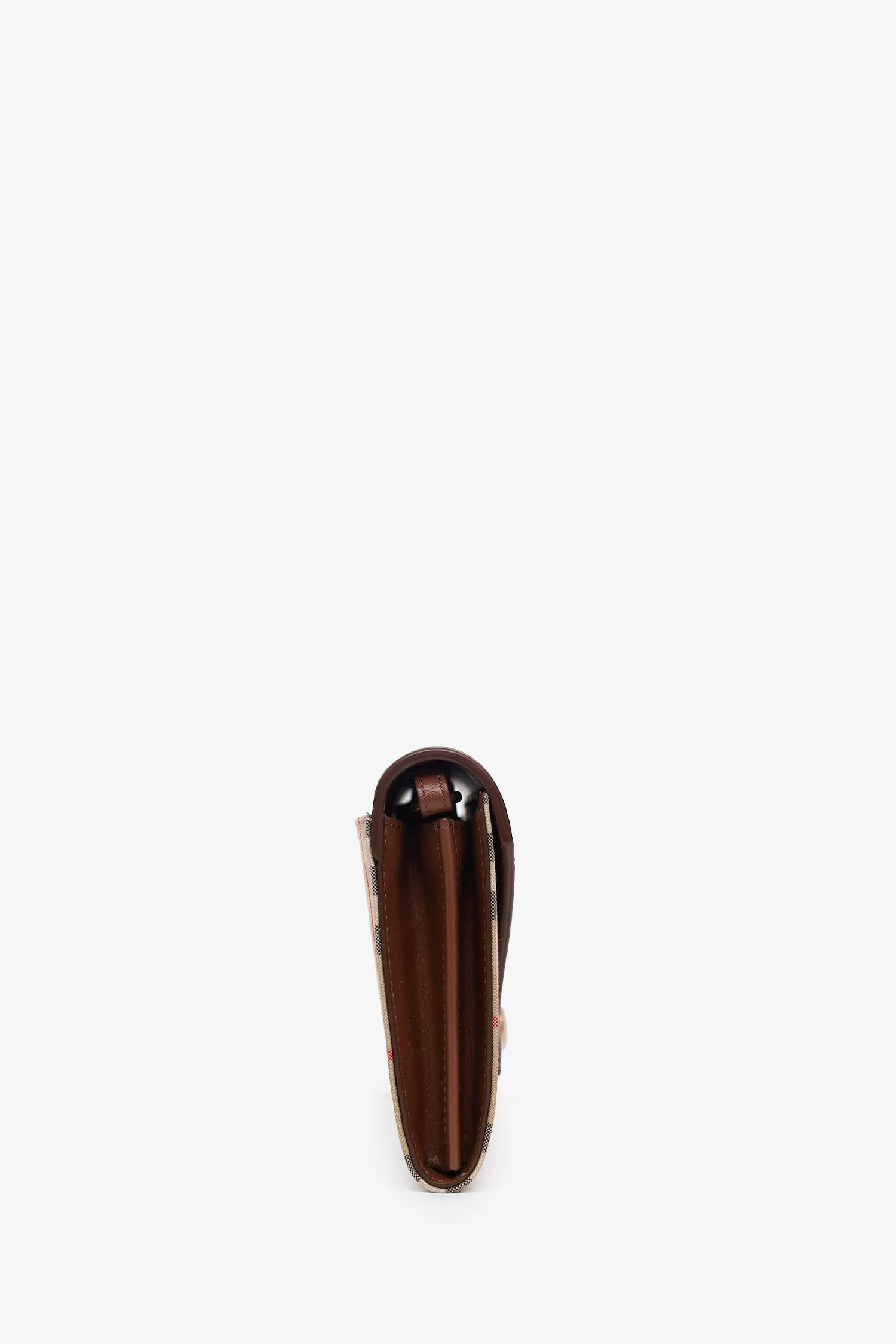 Burberry Beige/Brown House Check Hannah Envelope Wallet On Strap - Image 3