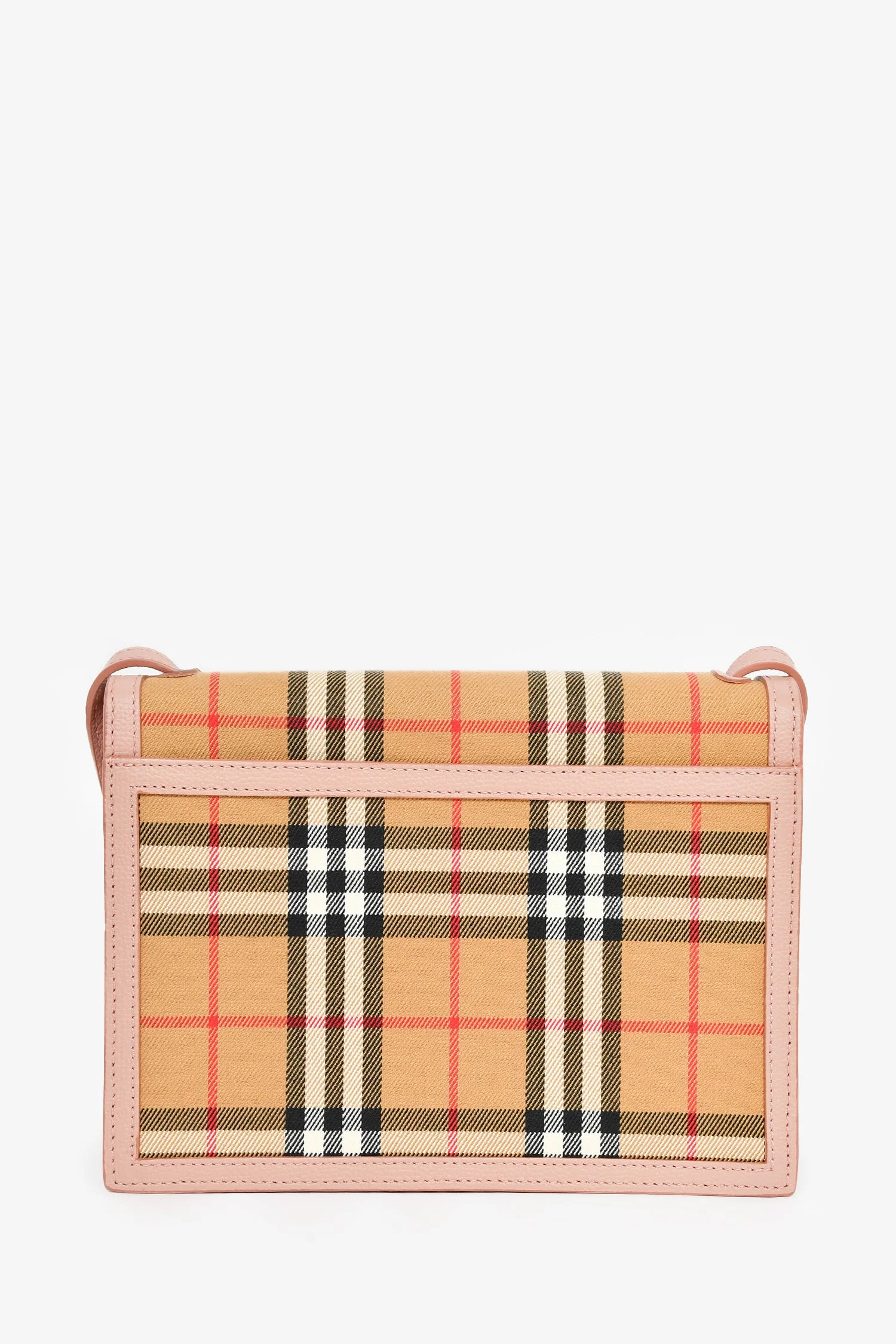 Burberry Beige Novacheck Canvas/Pink Leather Envelope Crossbody - Image 2
