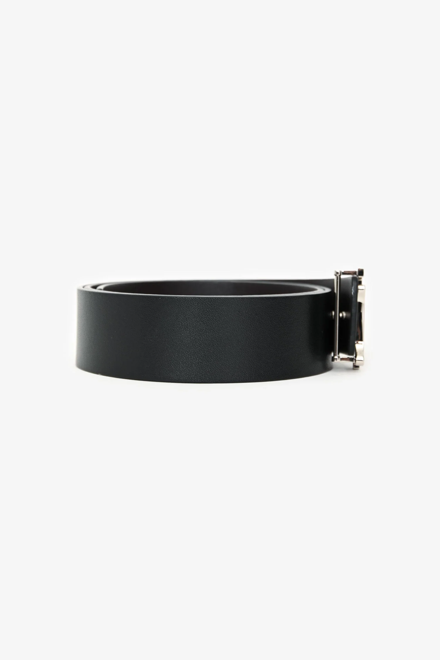 Burberry Black/Brown Reversible Leather Silver Tone 'TB' Buckle Belt Size 34/85 - Image 4