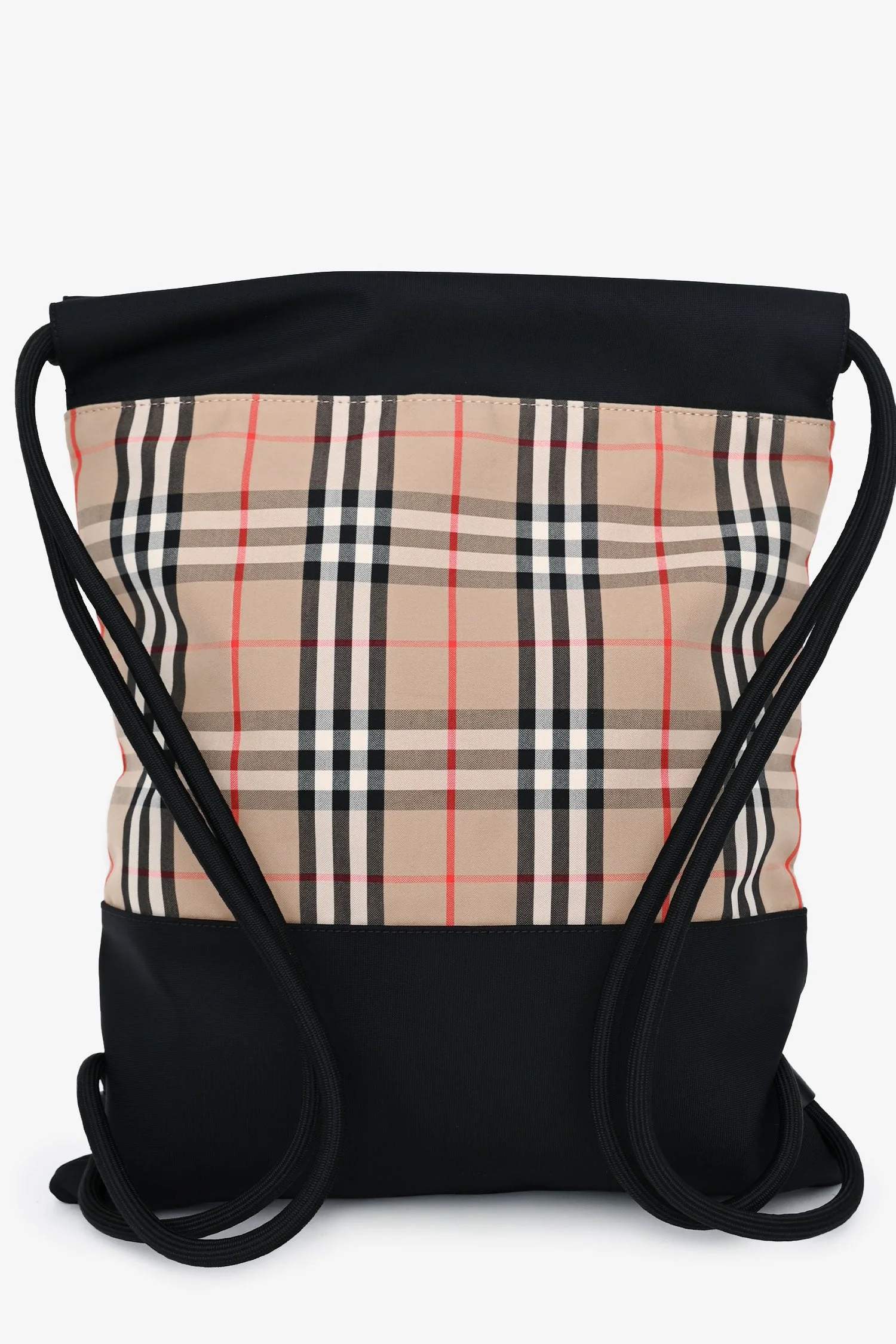 Burberry Black/Check Drawstring Backpack - Image 2