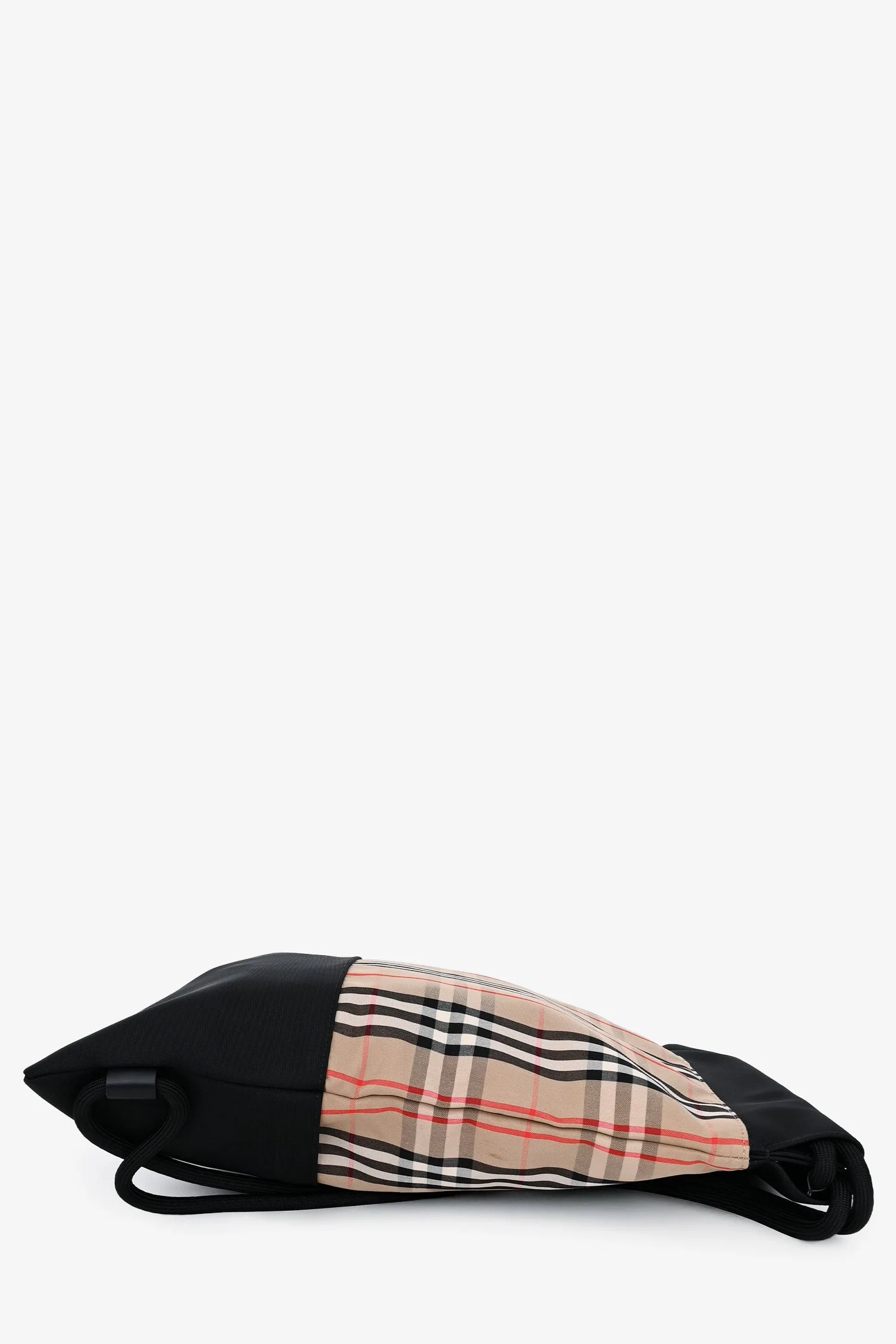 Burberry Black/Check Drawstring Backpack - Image 4