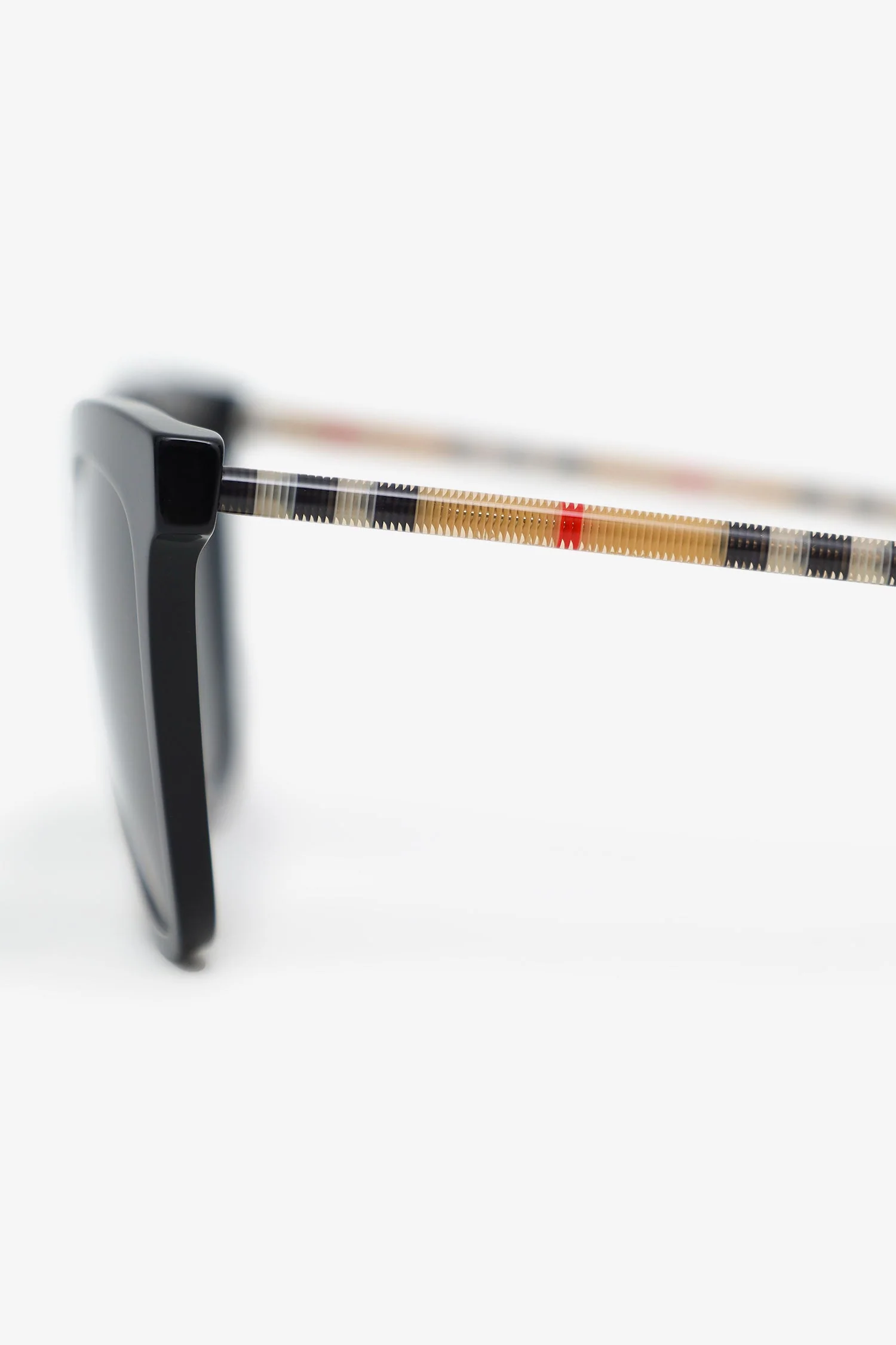 Burberry Black Frame Check Sunglasses - Image 4
