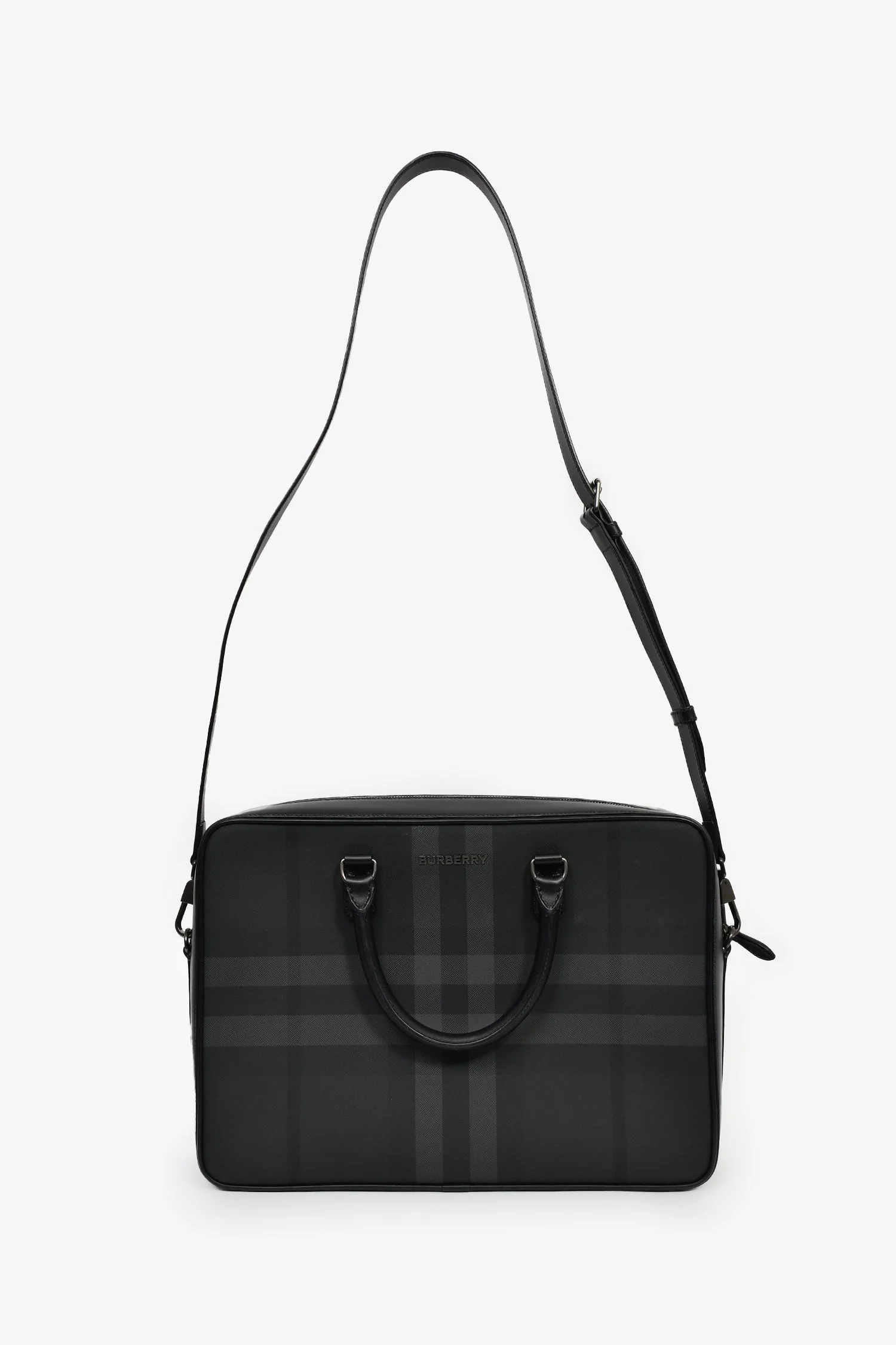 Burberry Black Leather 'Ainsworth' Briefcase with Strap - Image 8