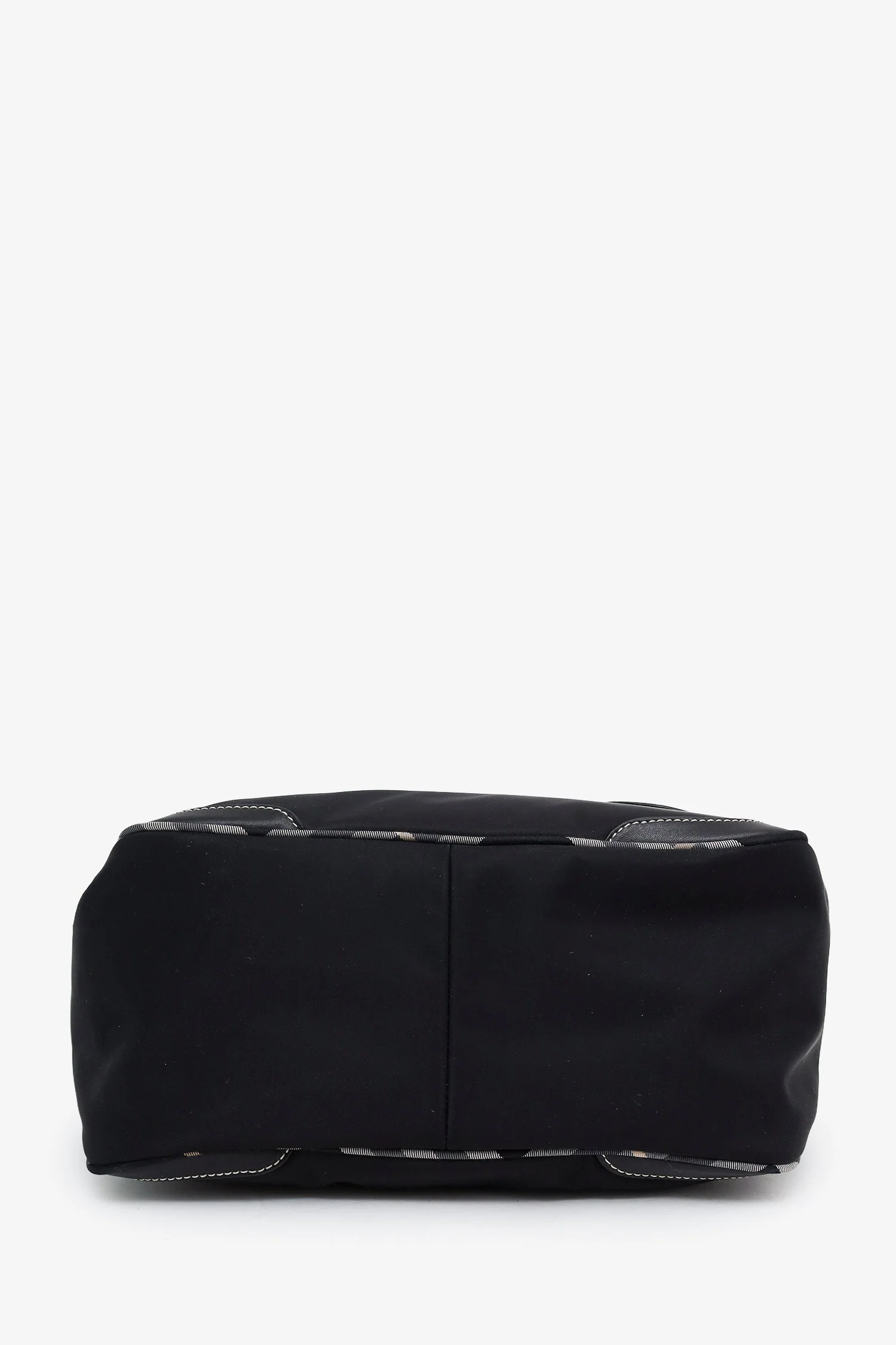 Burberry Black Nylon Leather Trimmed Top Handle Bag - Image 5