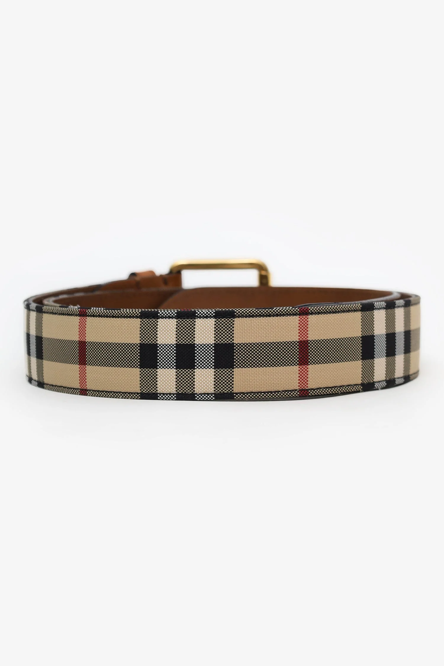 Burberry Brown Checked Pattern Buckle Belt - Image 3