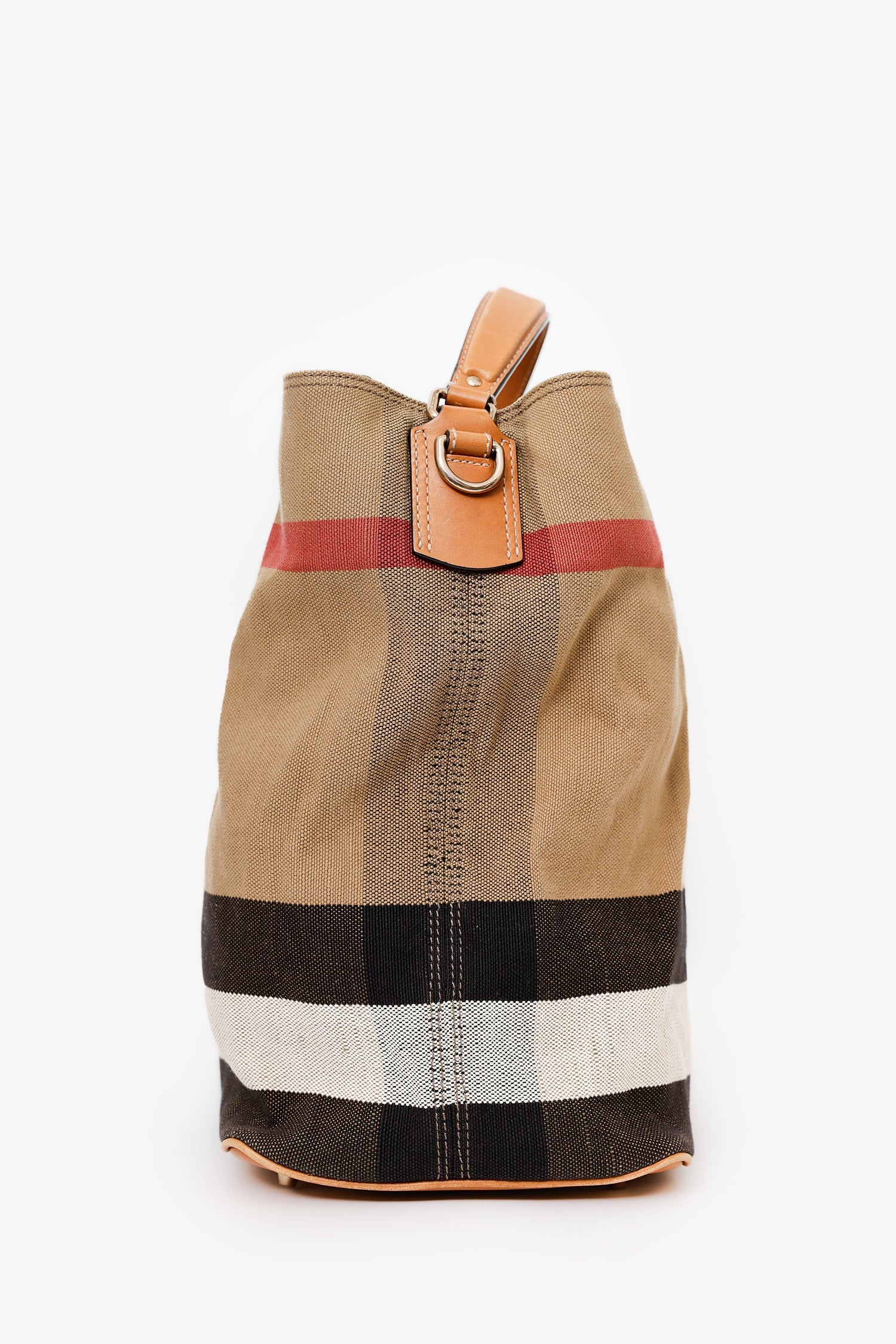 Burberry Brown House Check Canvas Ashby Bucket Bag With Pouch - Image 4