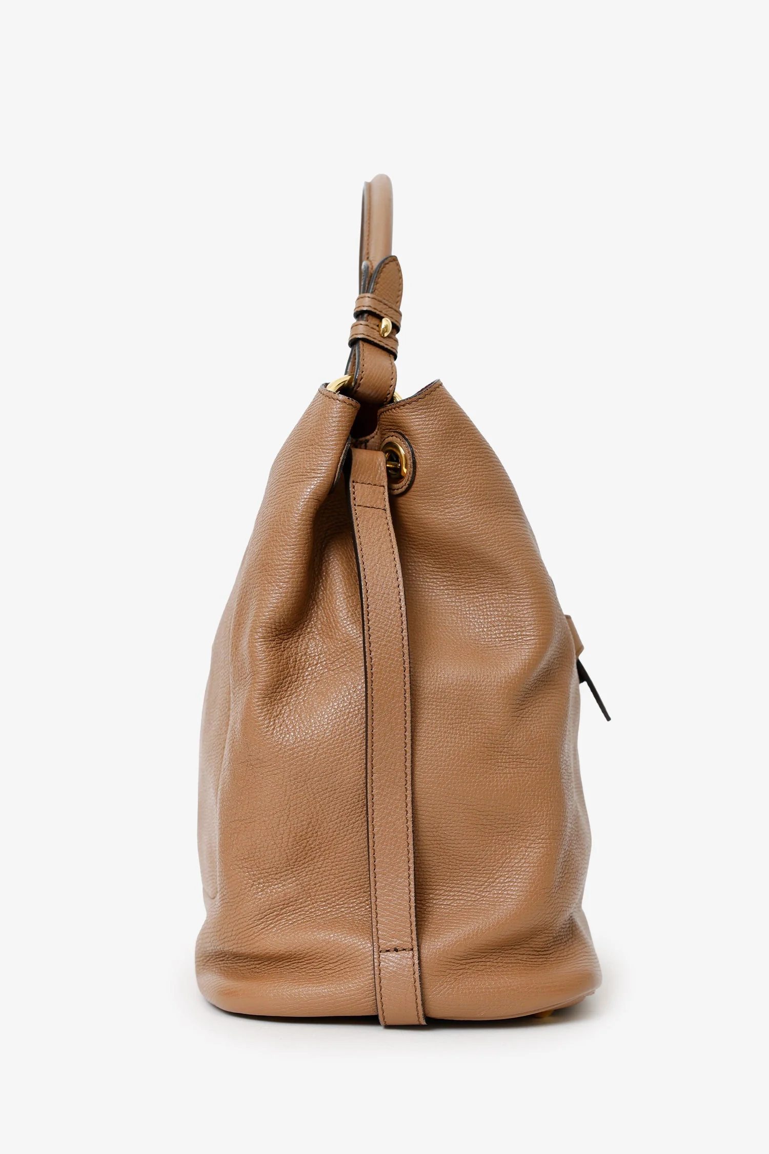 Burberry Brown Leather Medium Buckle Sycamore Hobo - Image 2