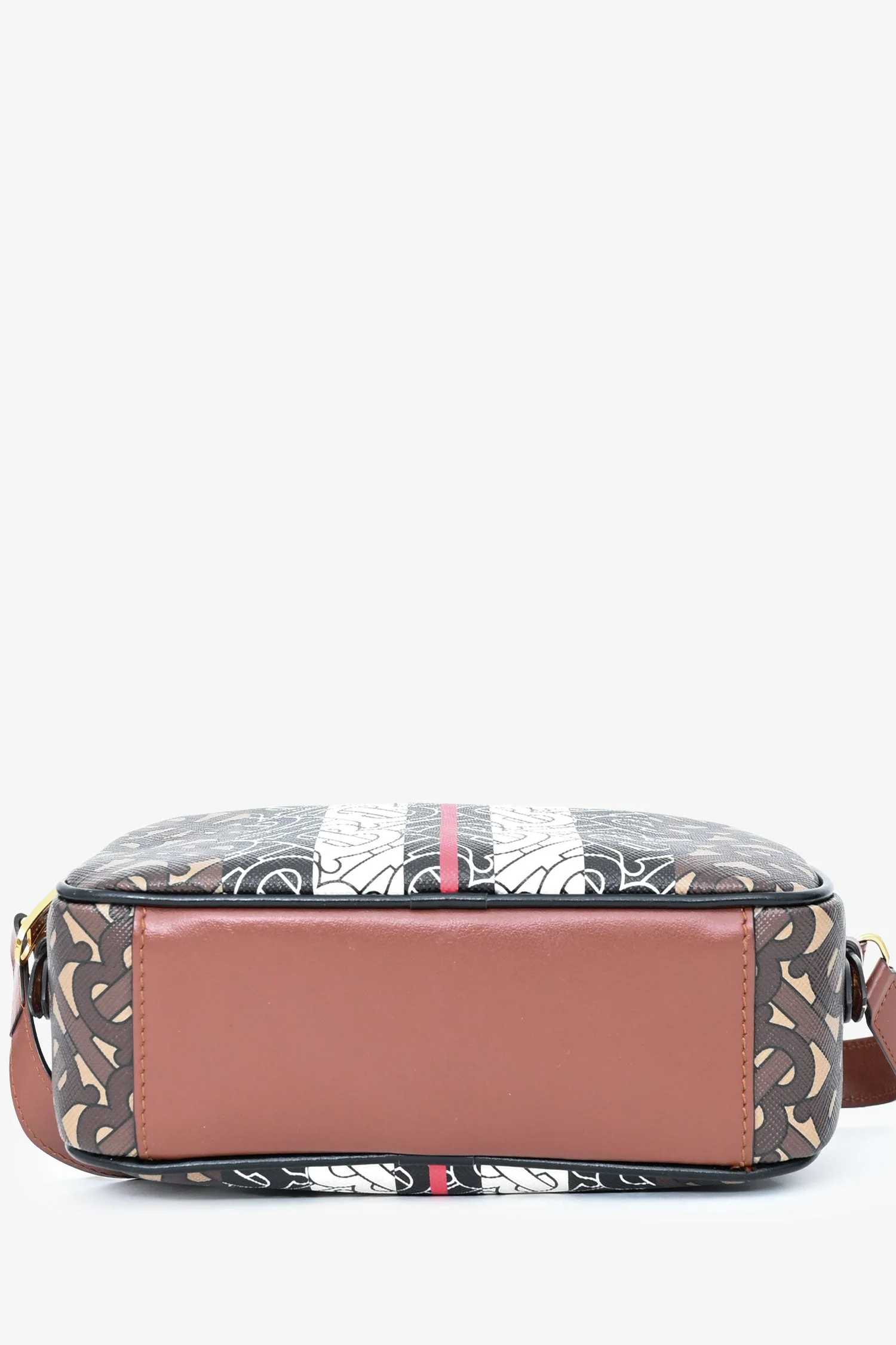 Burberry Brown Leather TB Monogram Camera Crossbody Bag - Image 5
