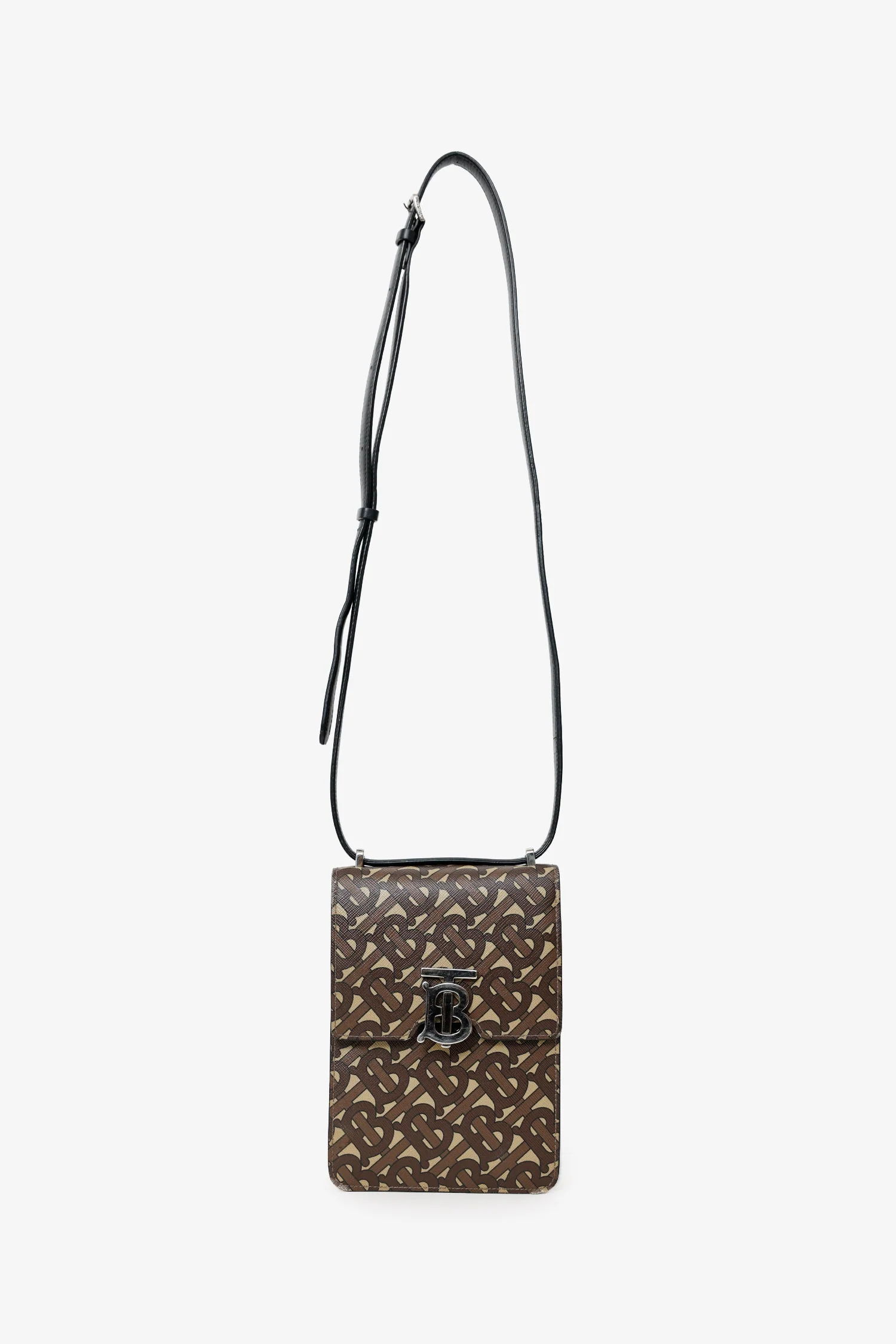 Burberry Brown TB Monogram Print E-Canvas Robin Bag - Image 6