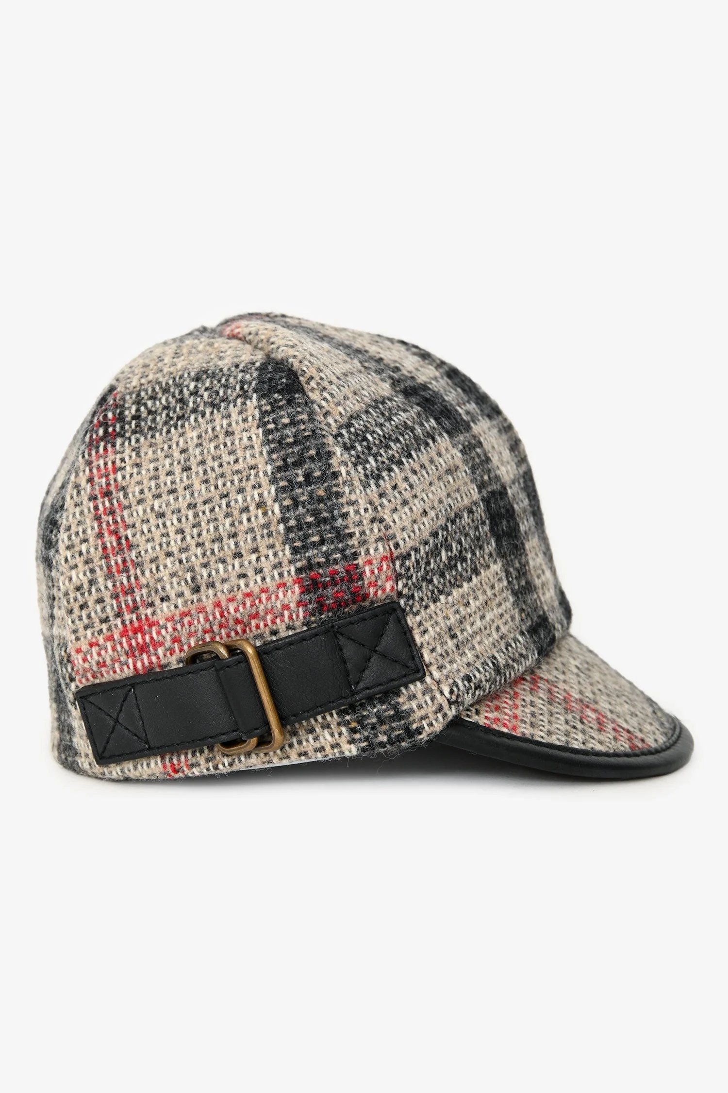 Burberry Brown Wool/Leather Novacheck Newsboy Cap Size L - Image 2
