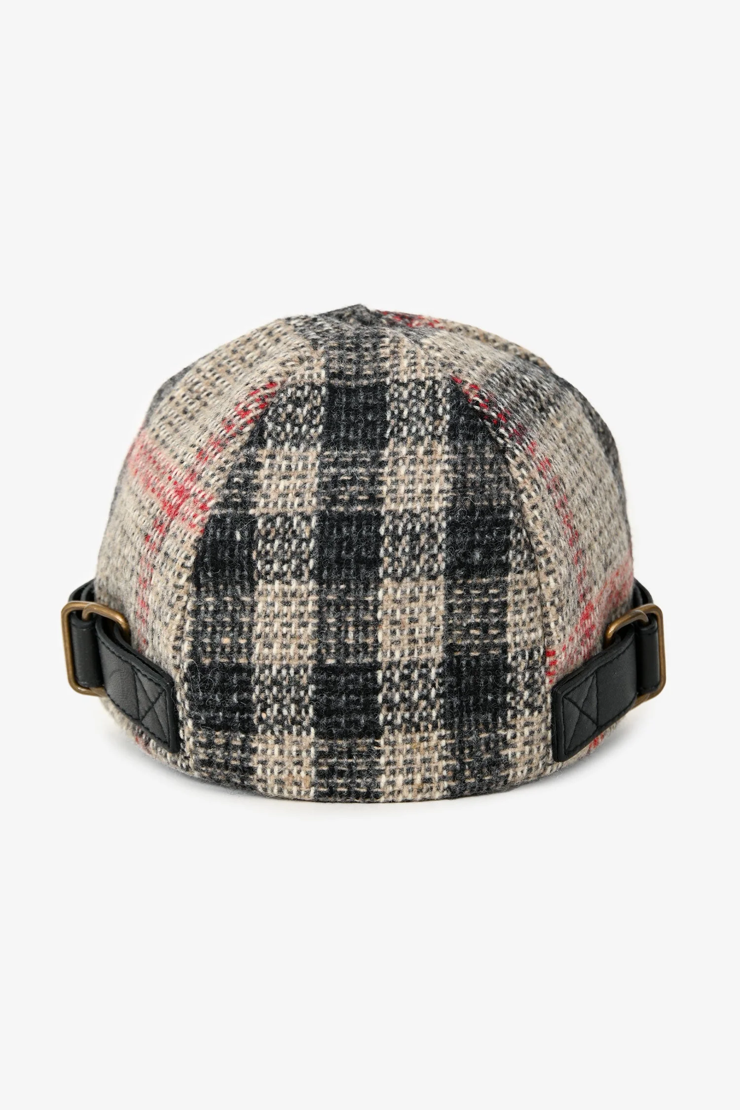 Burberry Brown Wool/Leather Novacheck Newsboy Cap Size L - Image 3