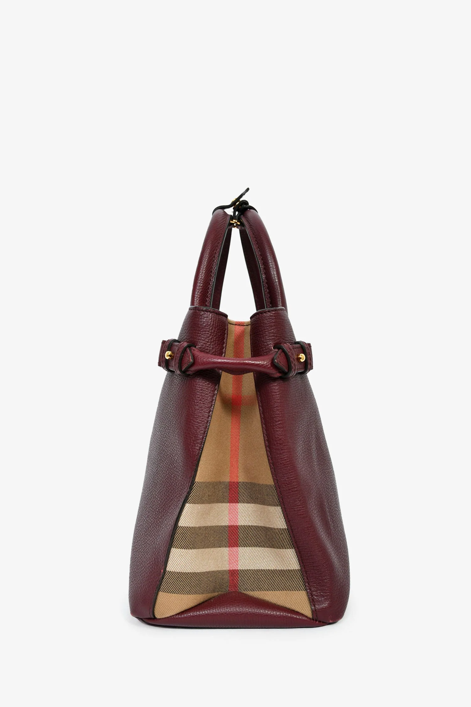 Burberry Burgundy Leather Banner Shoulder Bag - Image 3