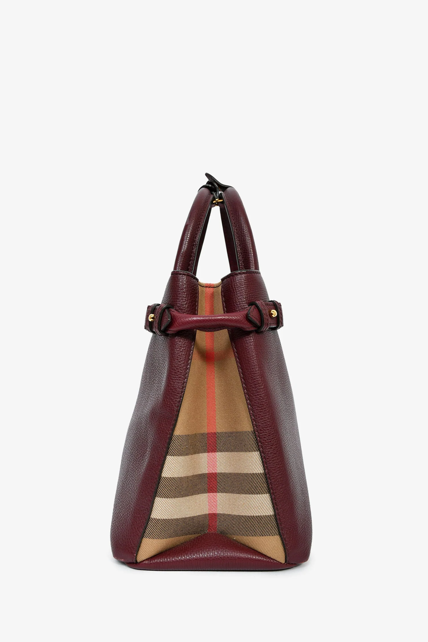 Burberry Burgundy Leather Banner Shoulder Bag - Image 4