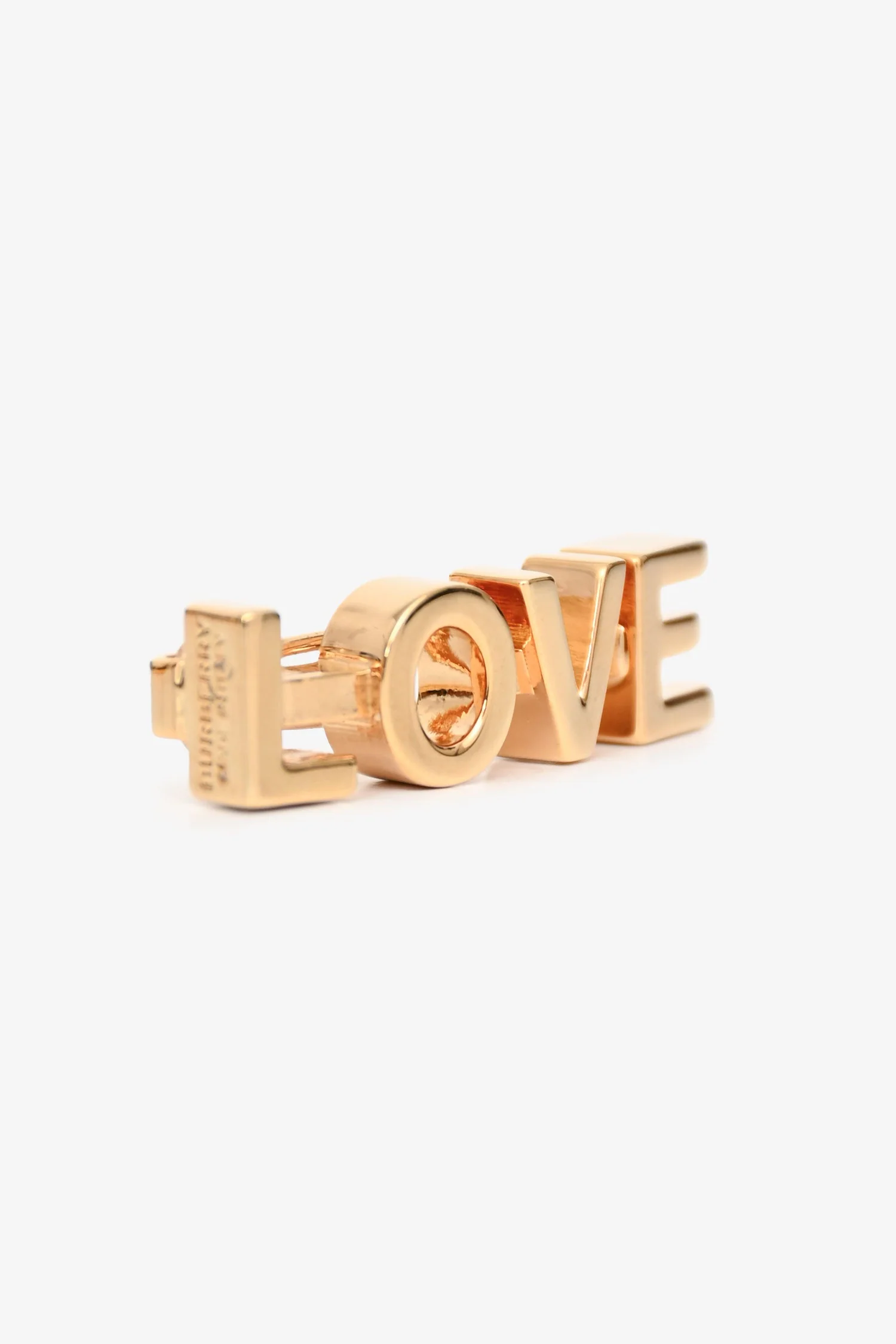 Burberry Gold Tone Metal 'Burberry Love' Hair Clip - Image 4