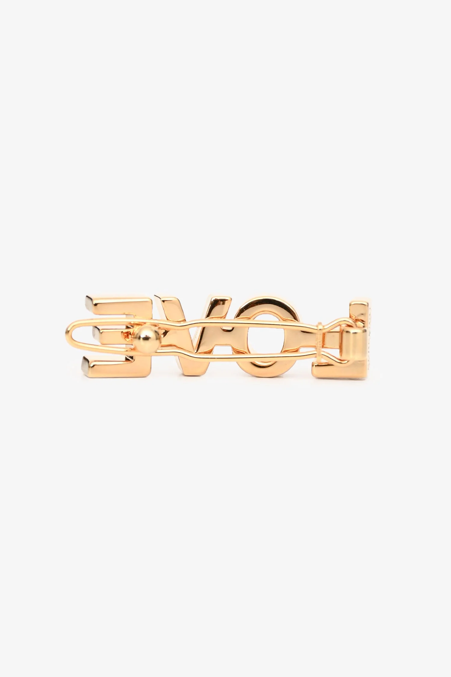 Burberry Gold Tone Metal 'Burberry Love' Hair Clip - Image 6