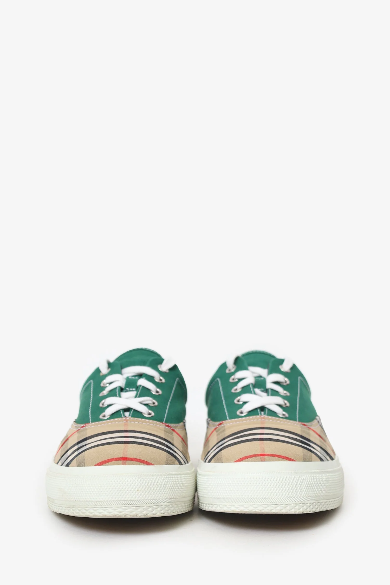 Burberry Green/Nova Check 'Skate' Low Top Shoes Size 45 Mens - Image 3