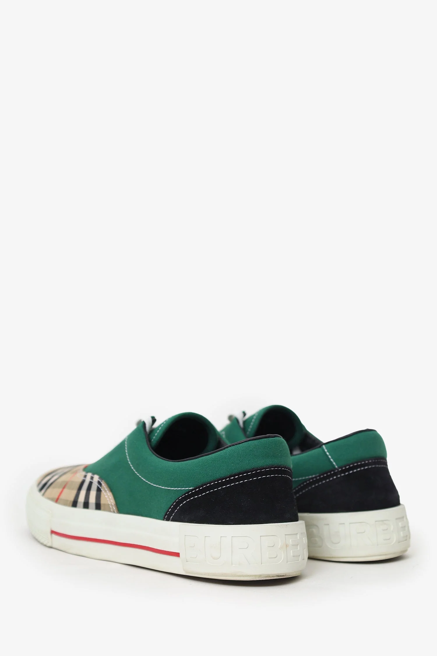 Burberry Green/Nova Check 'Skate' Low Top Shoes Size 45 Mens - Image 4