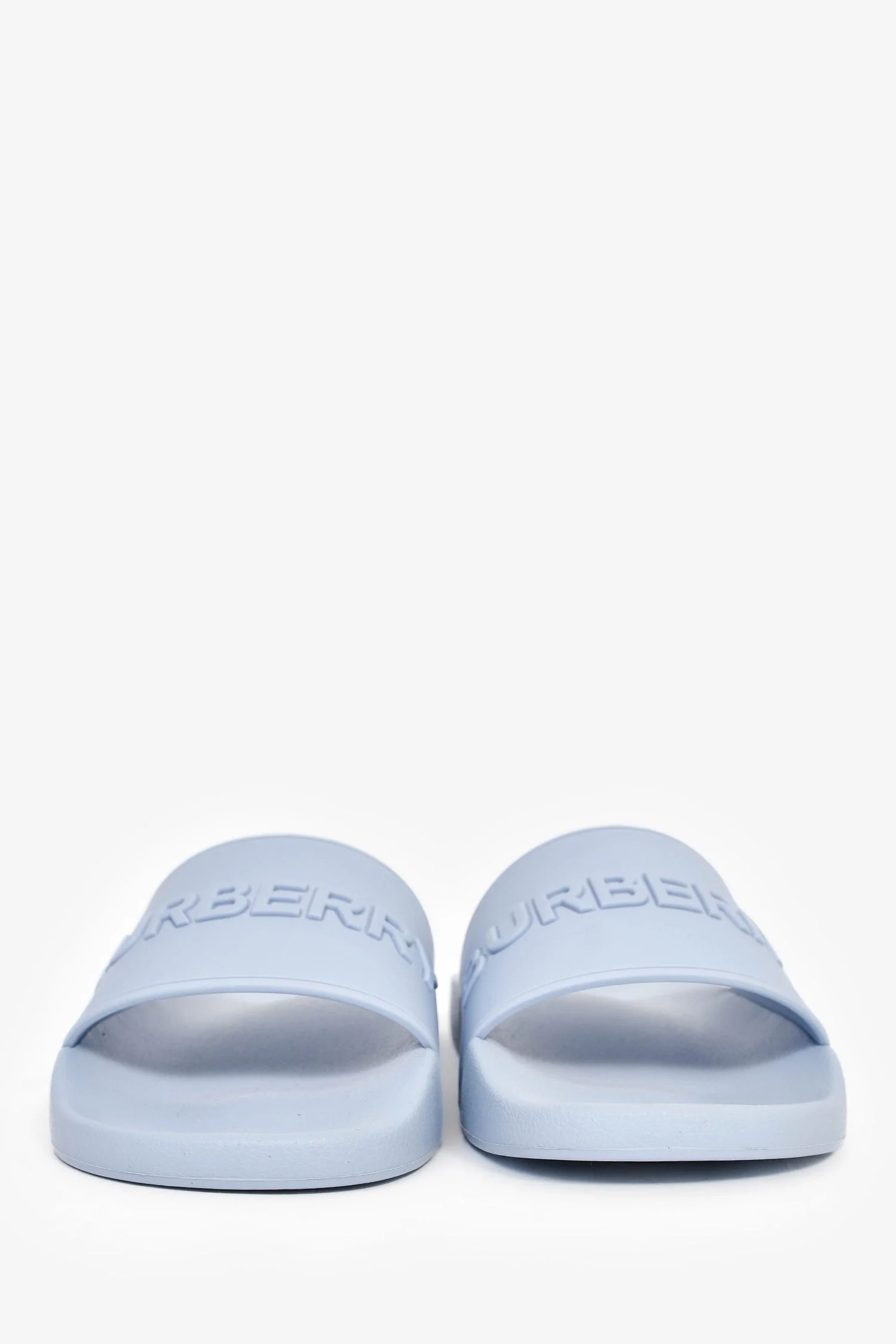 Burberry Light Blue Rubber Logo Slides Size 42 Mens - Image 3