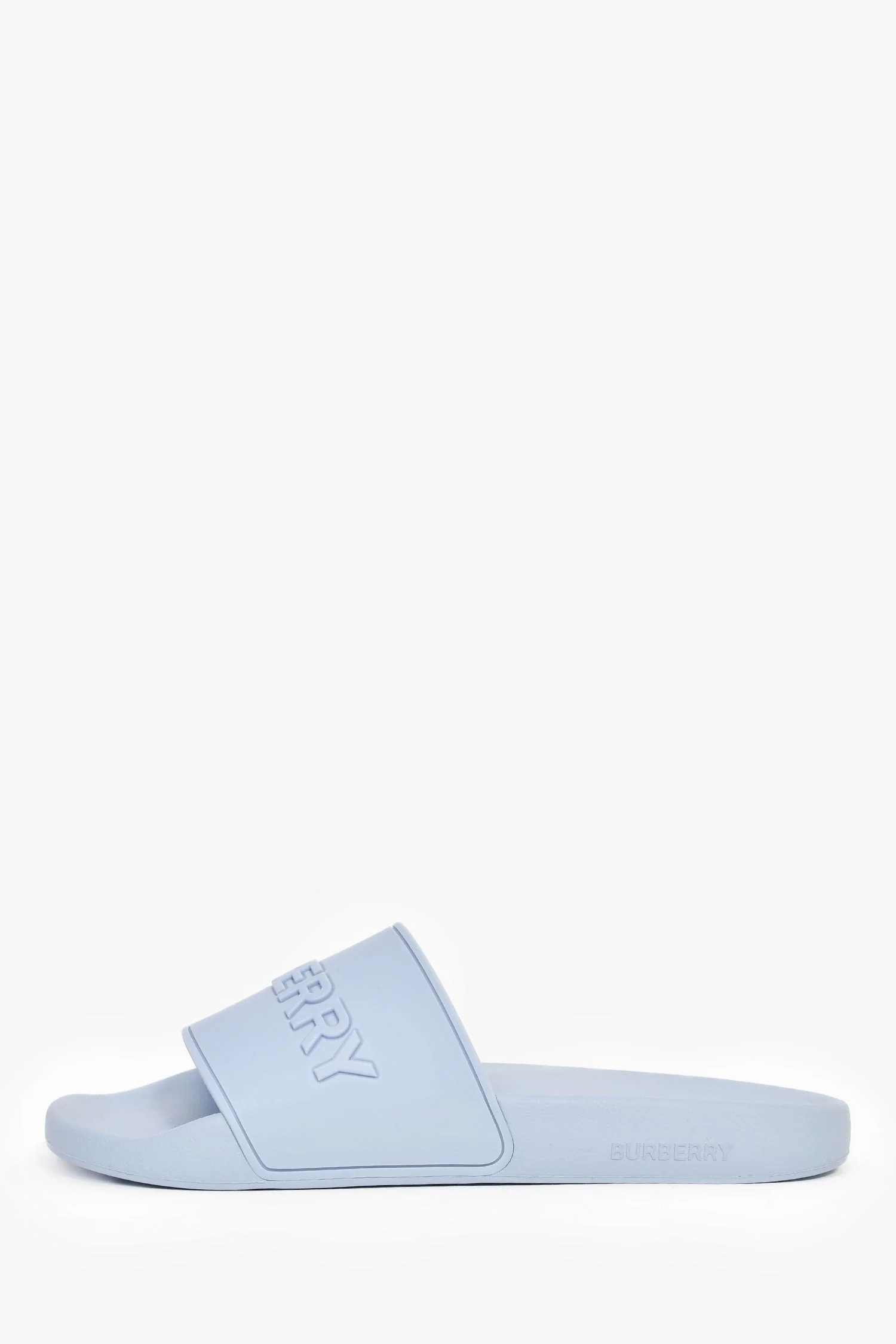 Burberry Light Blue Rubber Logo Slides Size 42 Mens - Image 4