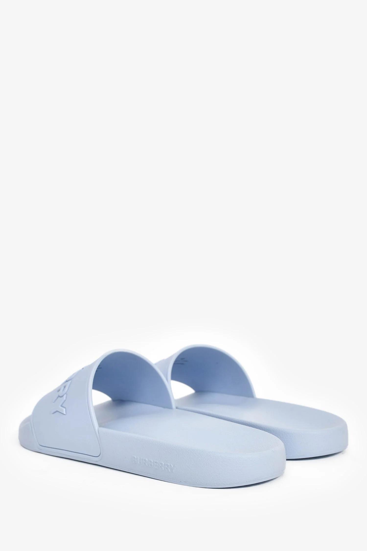 Burberry Light Blue Rubber Logo Slides Size 42 Mens - Image 5