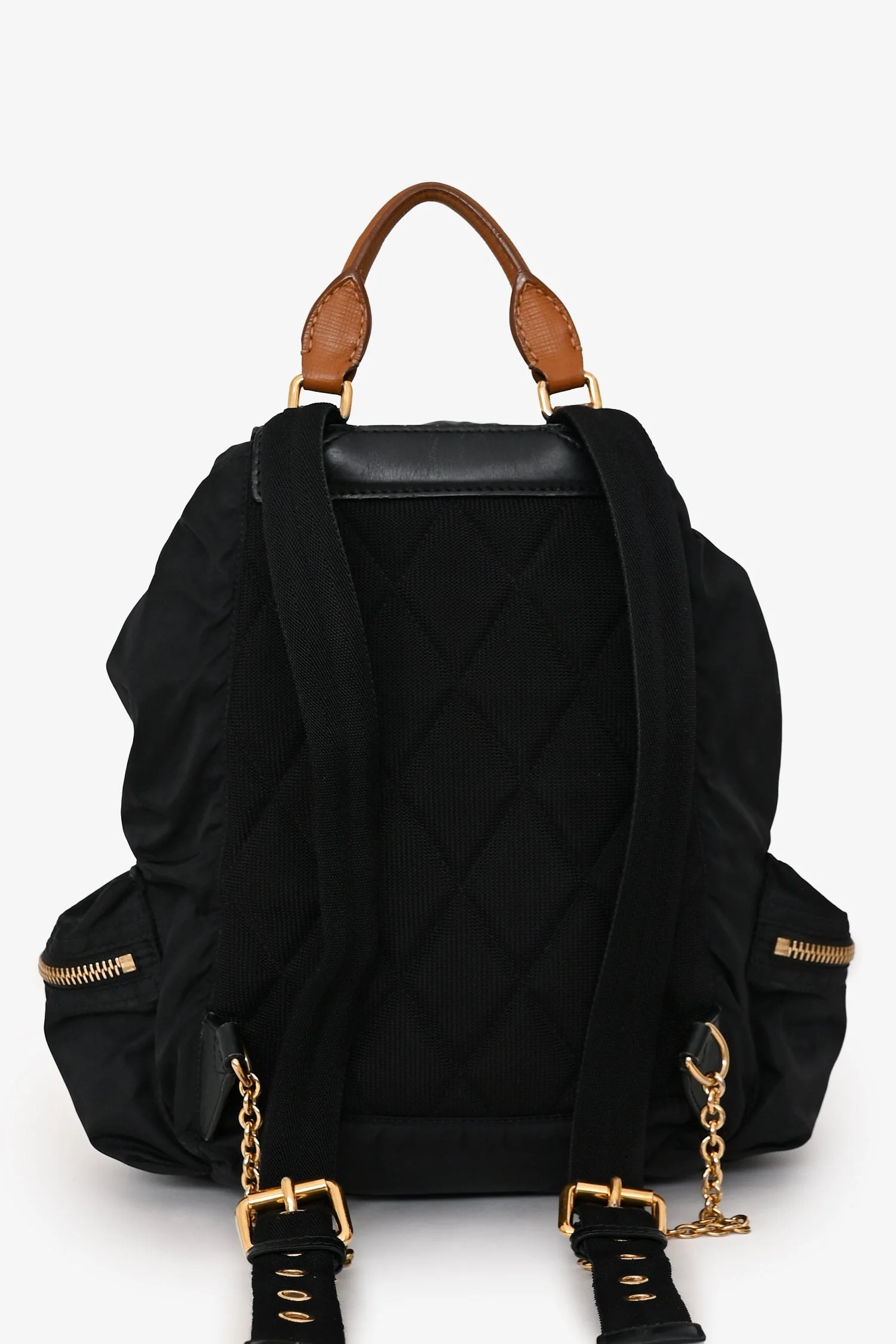 Burberry Nylon Black/Brown Leather Technical Backpack - Image 2