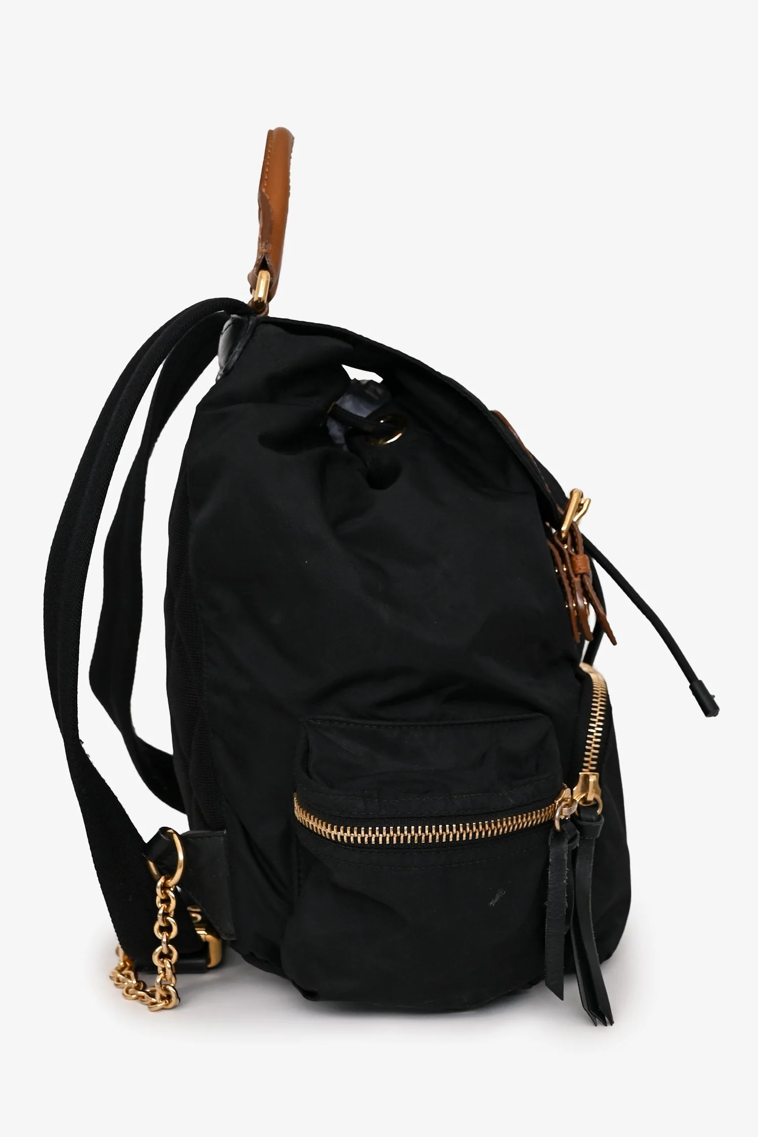 Burberry Nylon Black/Brown Leather Technical Backpack - Image 3