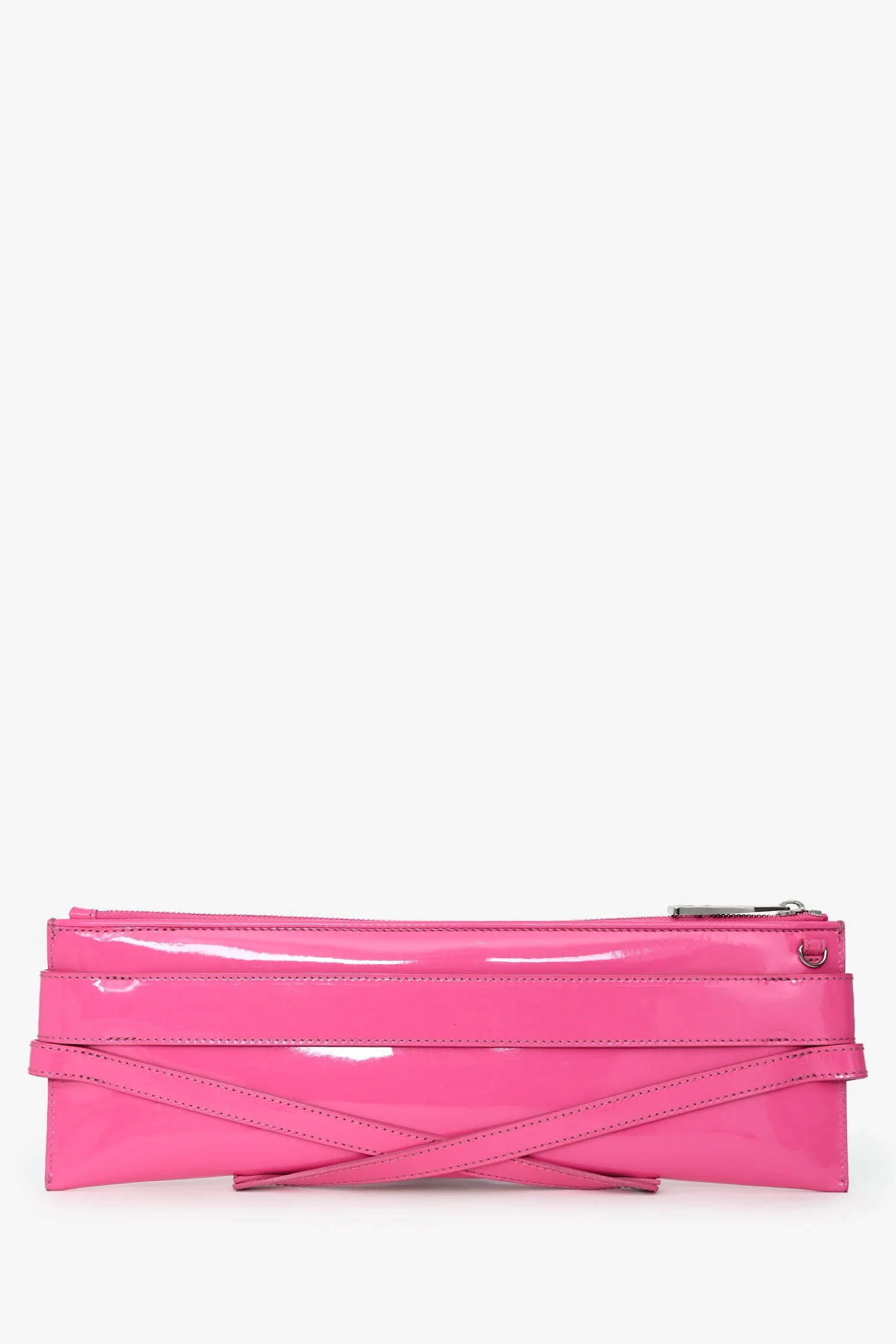 Burberry Prorsum Hot Pink Patent Buckle Detail 'Bridle' Long Zip Clutch with Strap - Image 2