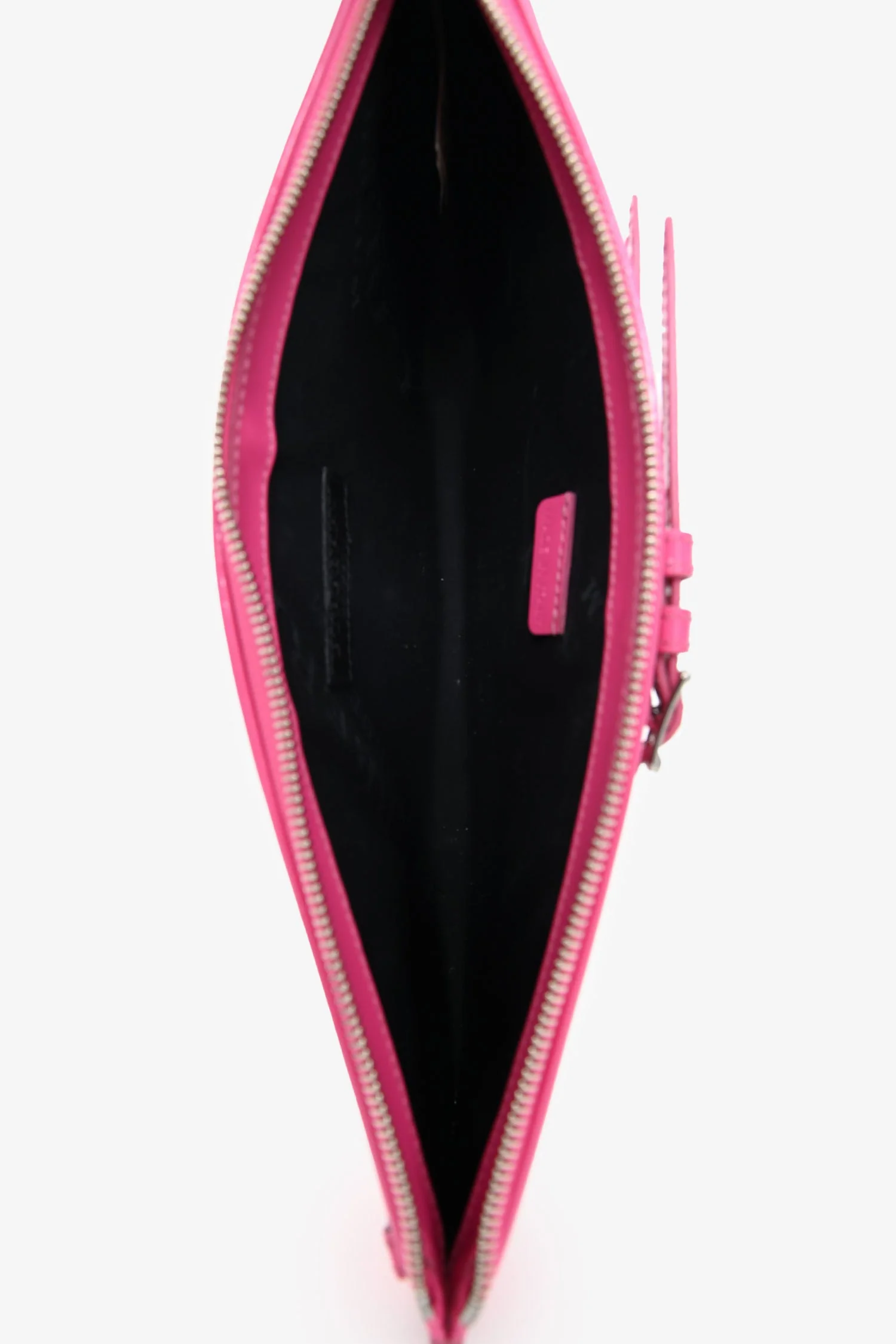 Burberry Prorsum Hot Pink Patent Buckle Detail 'Bridle' Long Zip Clutch with Strap - Image 6