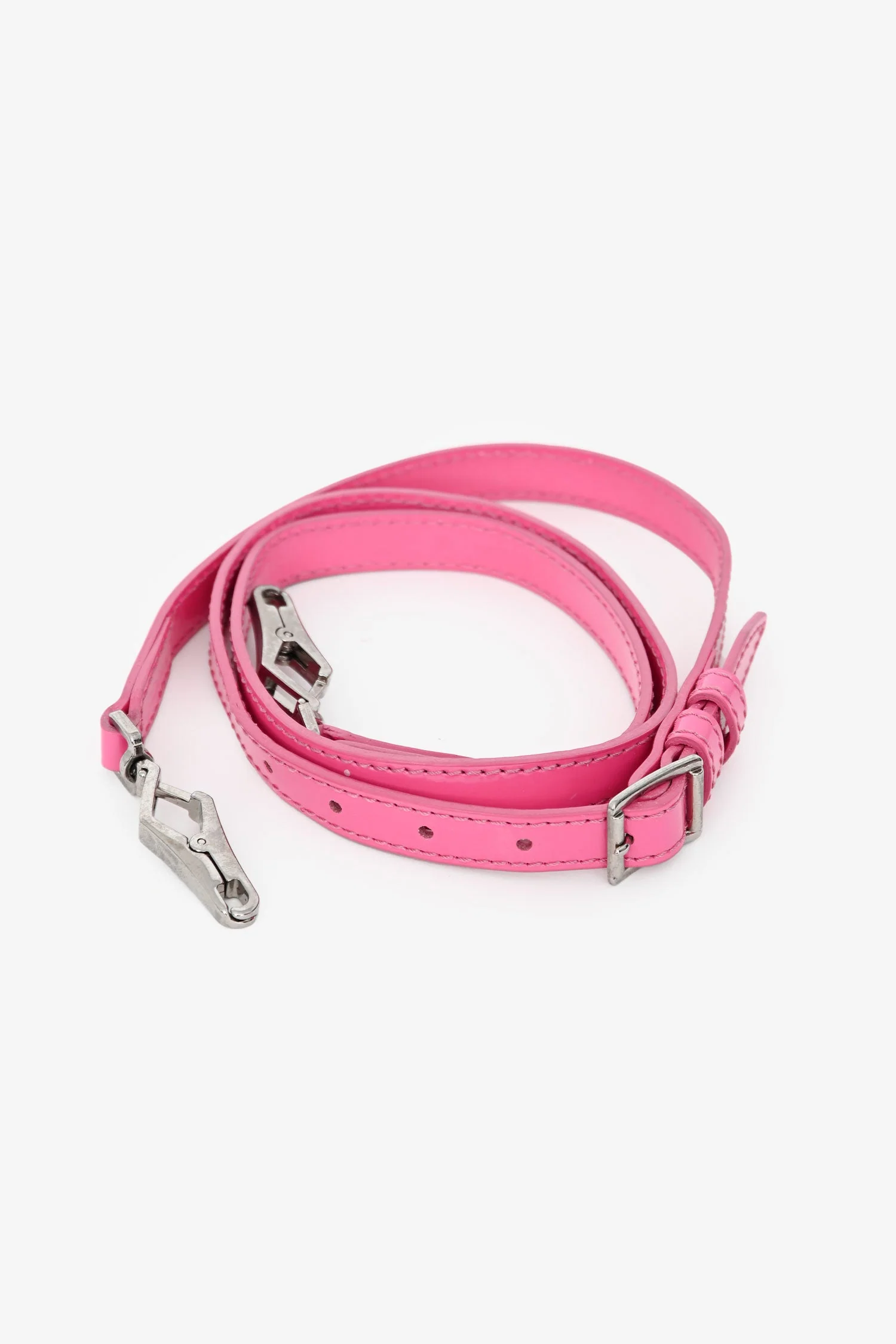 Burberry Prorsum Hot Pink Patent Buckle Detail 'Bridle' Long Zip Clutch with Strap - Image 7