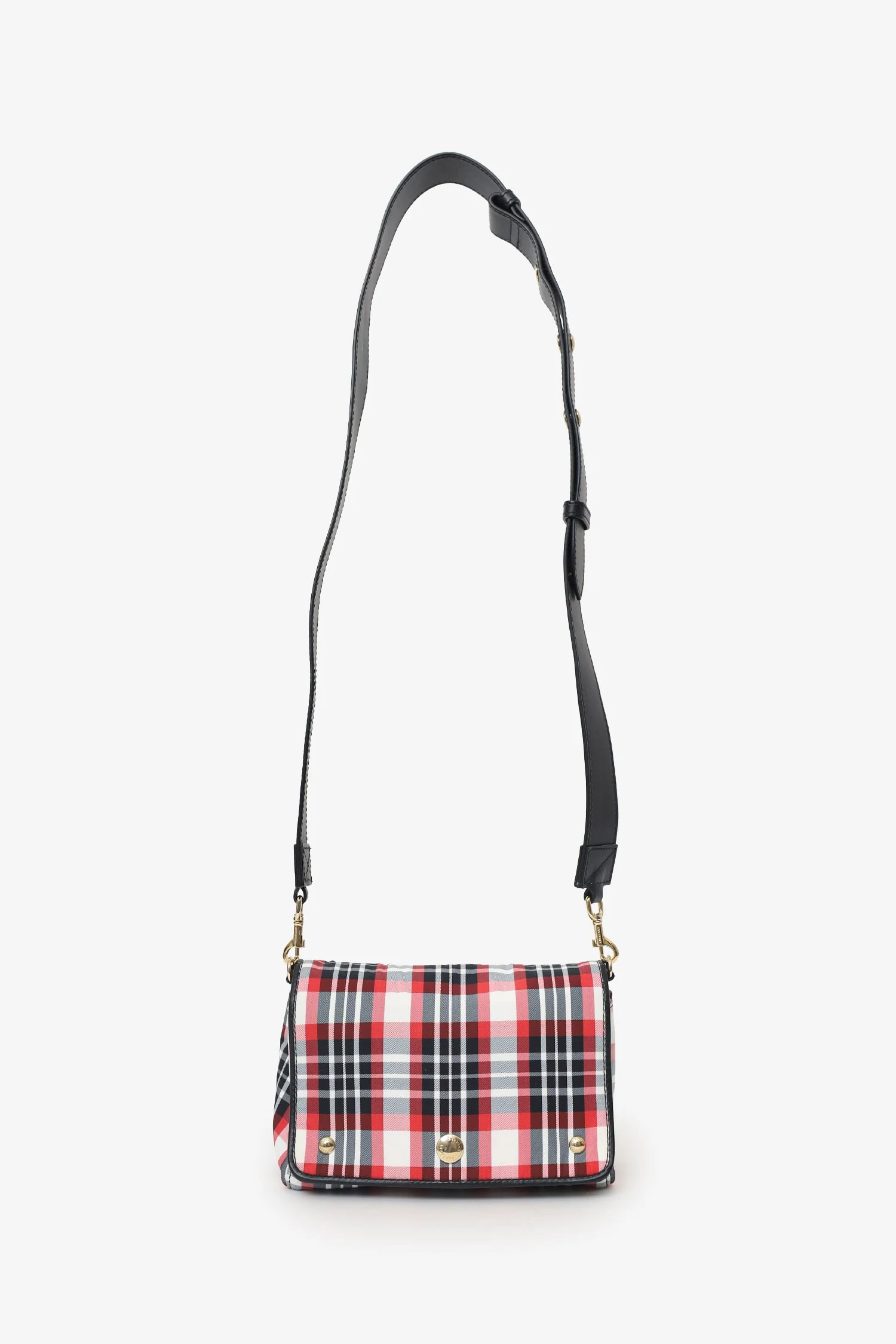 Burberry Red Hackberry Tartan Nylon Crossbody Bag - Image 6