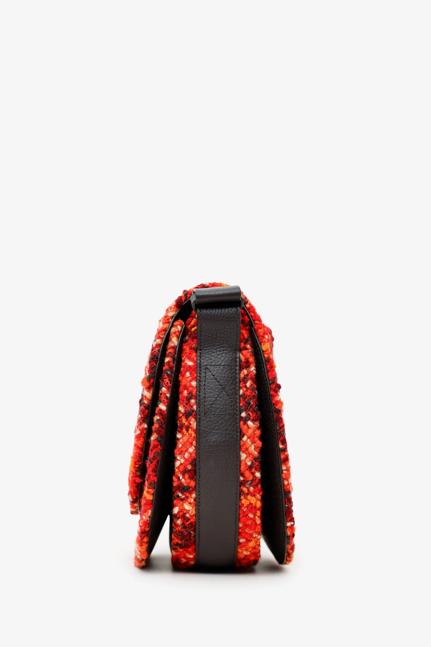 Burberry Red Tweed Medium Rocking Horse Shoulder Strap. - Image 4