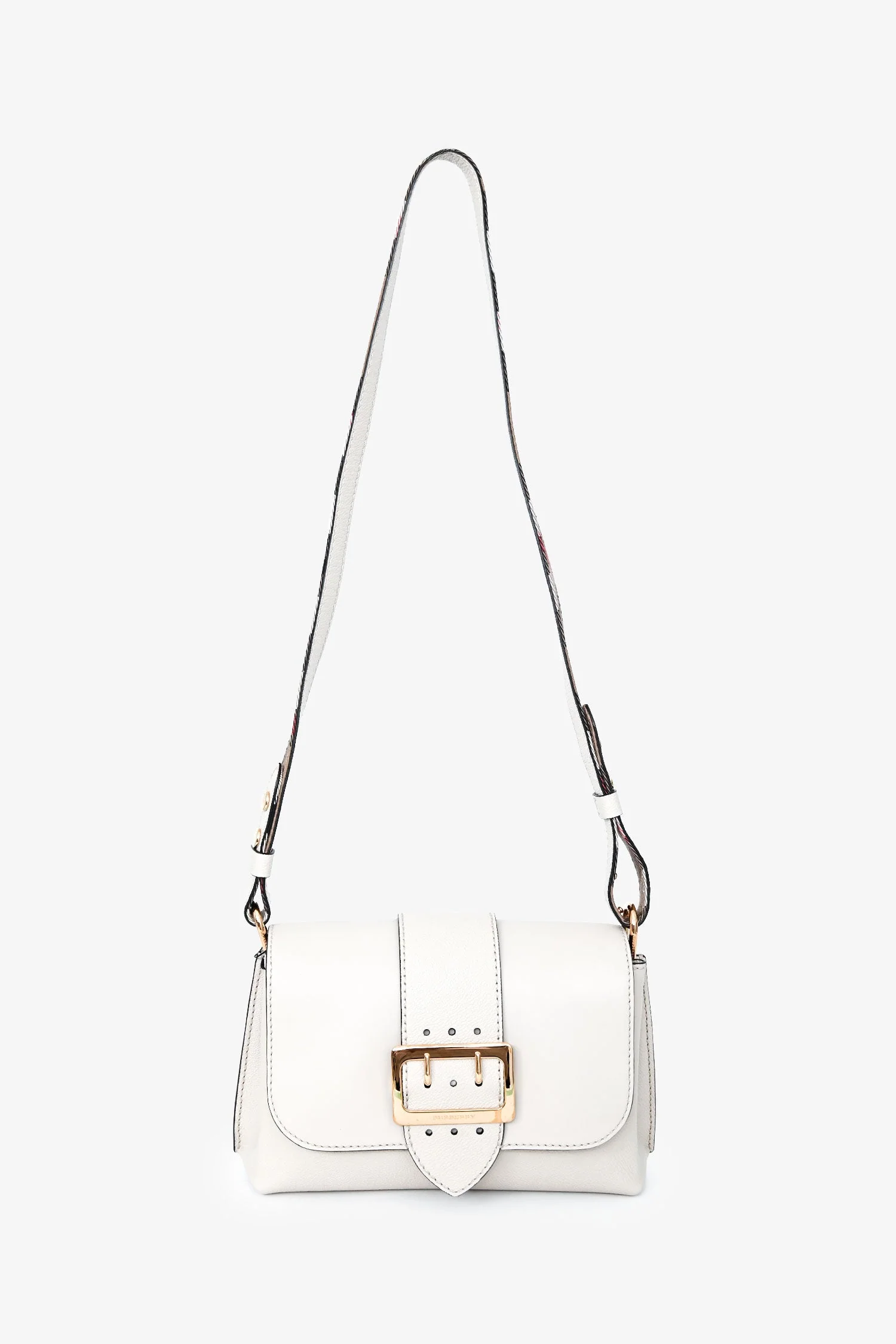 Burberry White Leather Buckle Crossbody Bag - Image 7